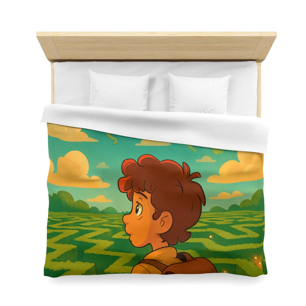 Housse de couette magique avec labyrinthe et créatures fantastiques pour enfants rêveurs