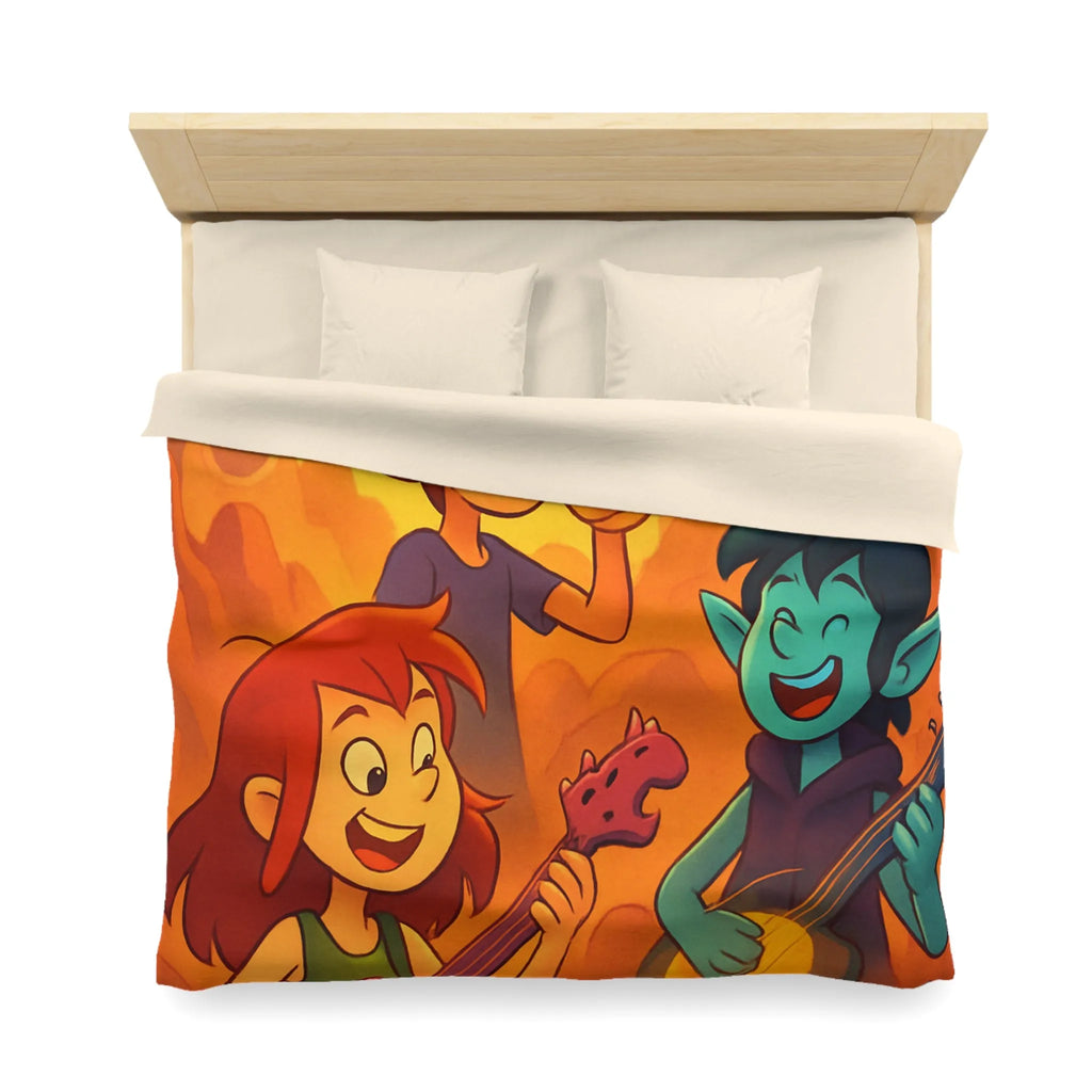 Housse de Couette avec Illustrations Musicales Fantaisistes pour Enfants et Adolescents Colorée