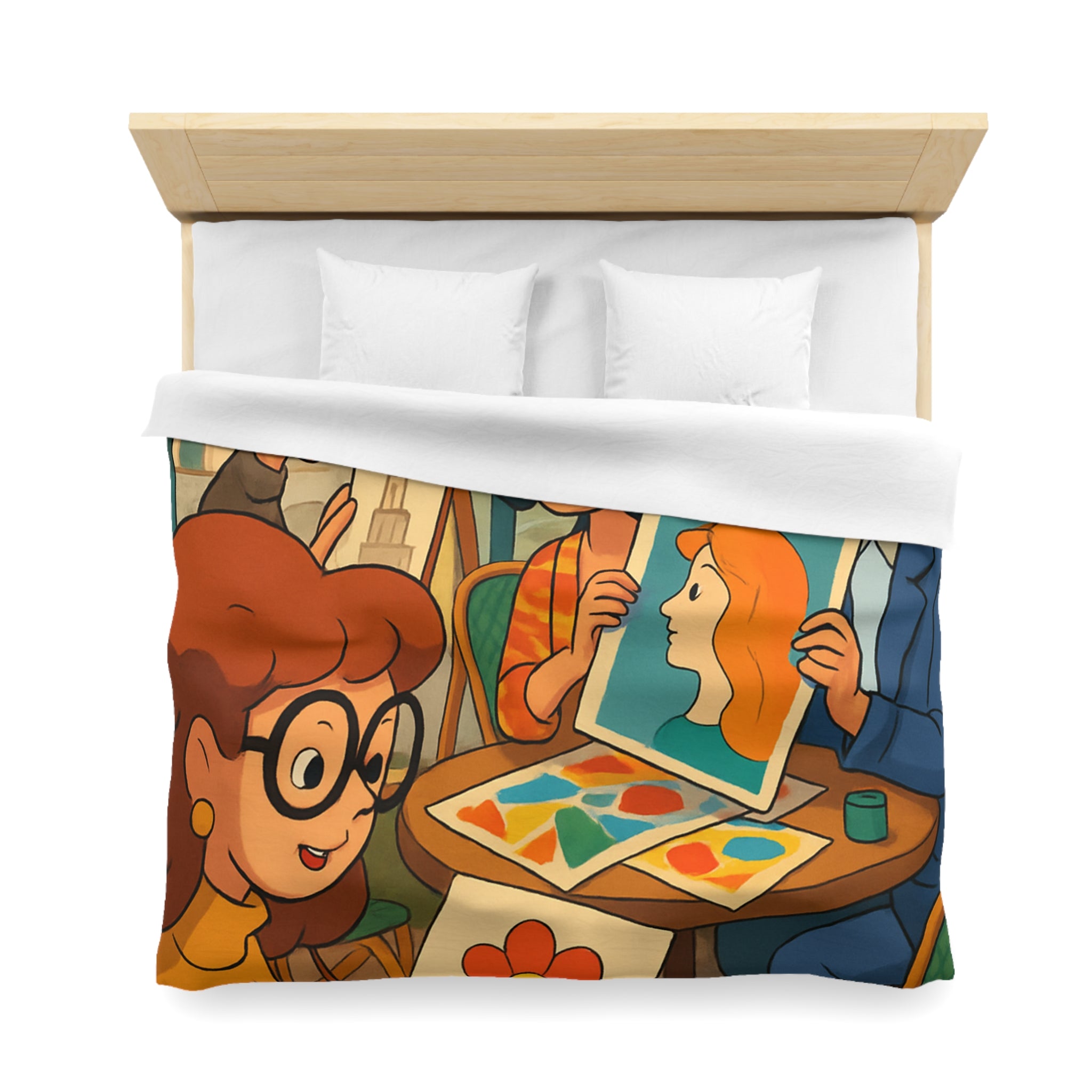 Housse de Couette Microfibre Illustration Unique Design Moderne Décoration Intérieure Raffinée