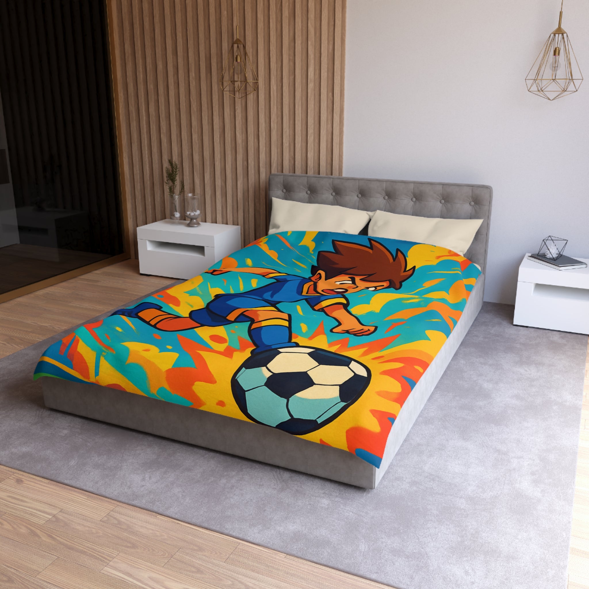 Housse de Couette Microfibre Motif Créatif Original Style Contemporain Chambre Élégante