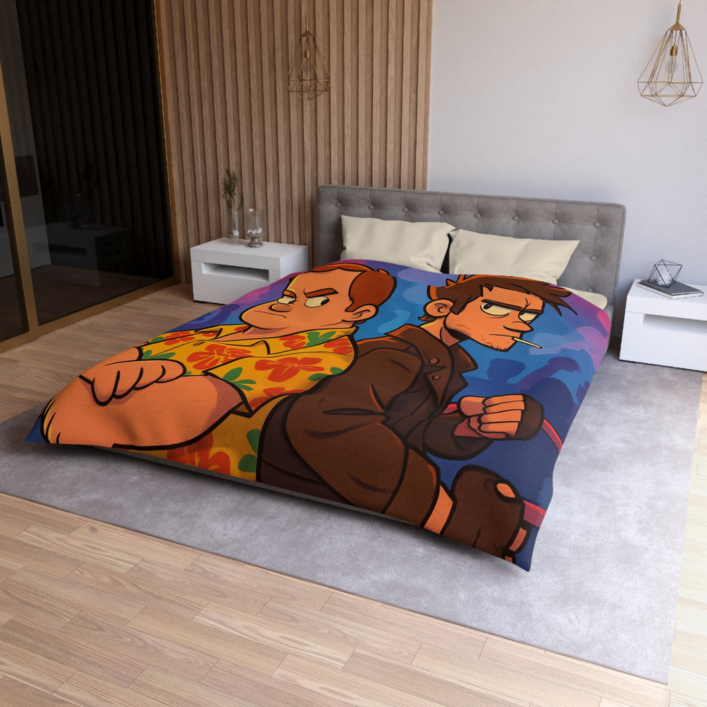 Housse de Couette Microfibre Illustration Unique Design Moderne Décoration Intérieure Raffinée