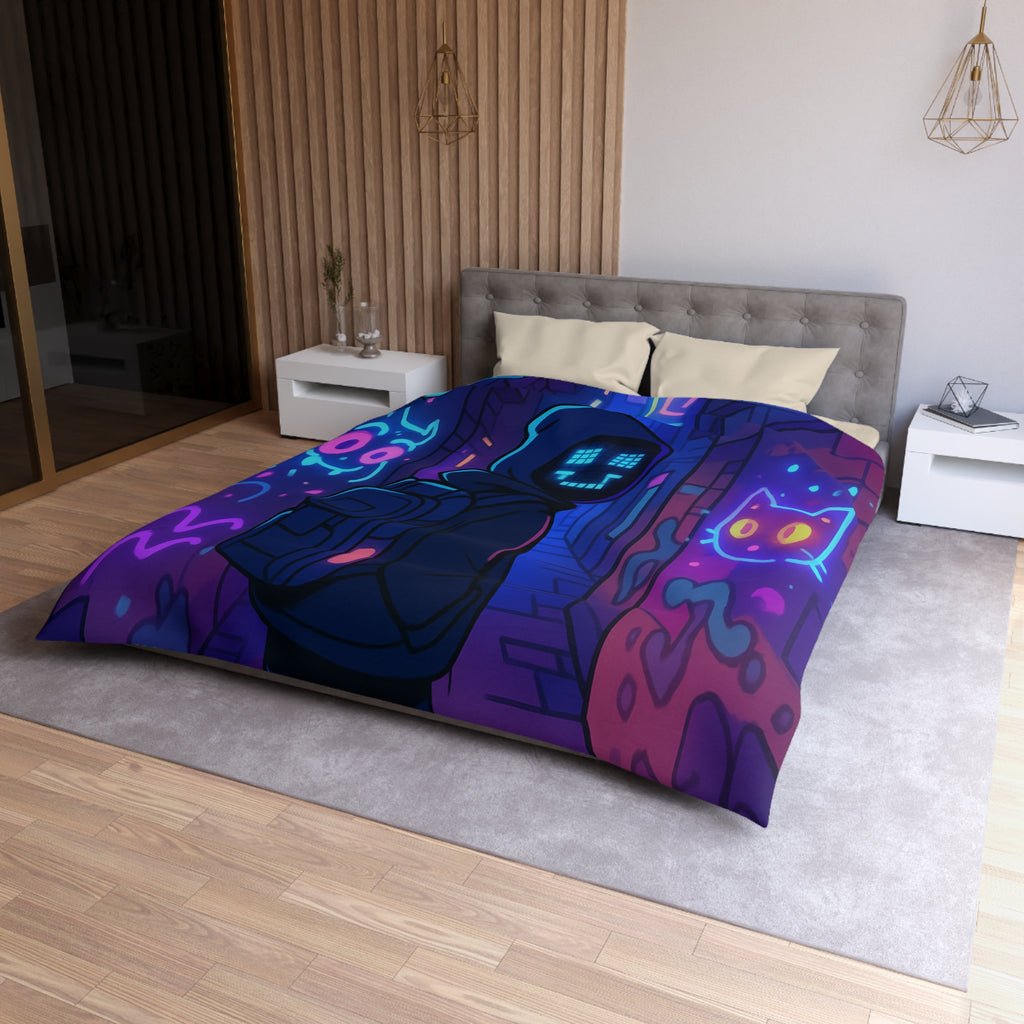 Housse de Couette Microfibre Illustration Unique Design Moderne Décoration Intérieure Raffinée