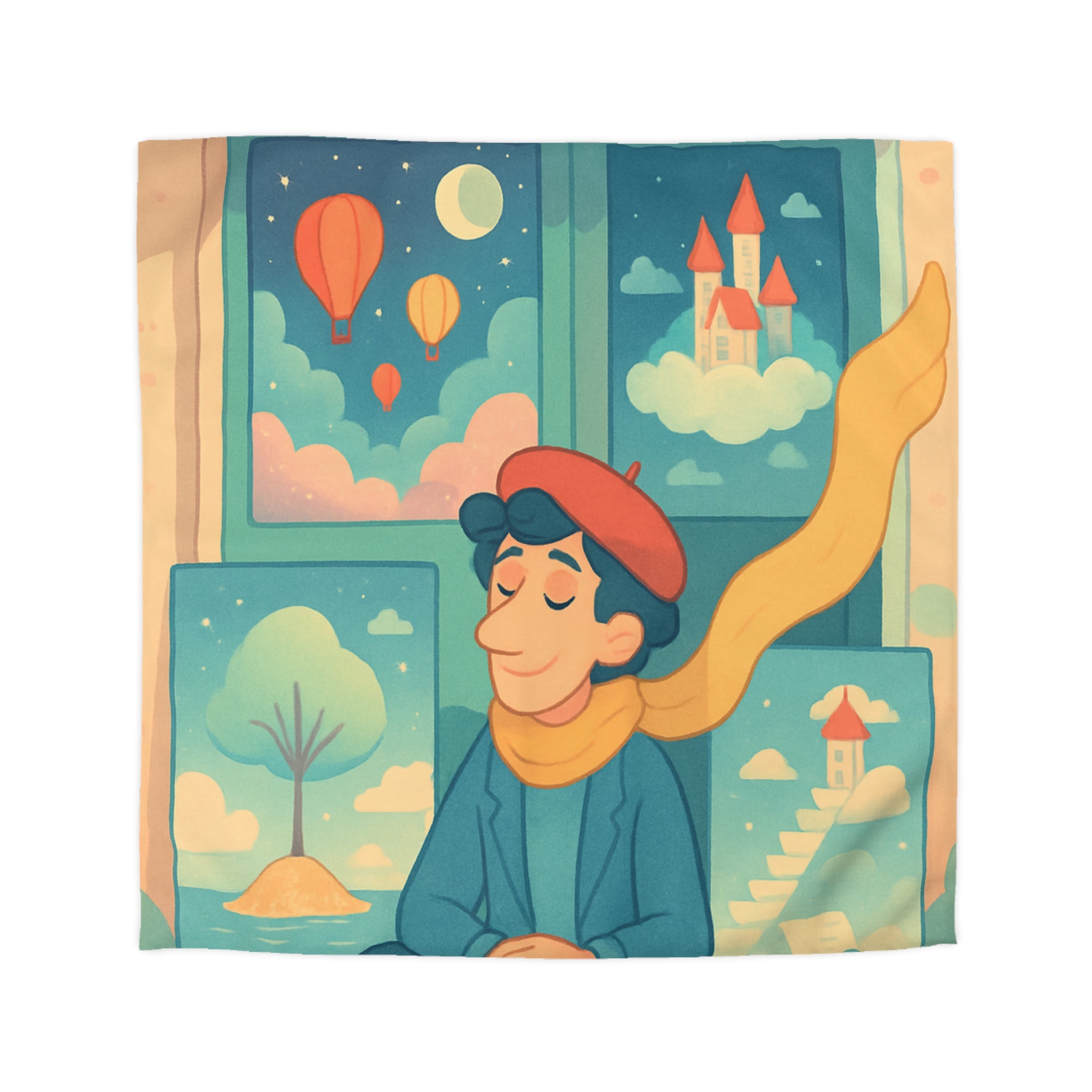 Housse de Couette Microfibre Illustration Unique Design Moderne Décoration Intérieure Raffinée