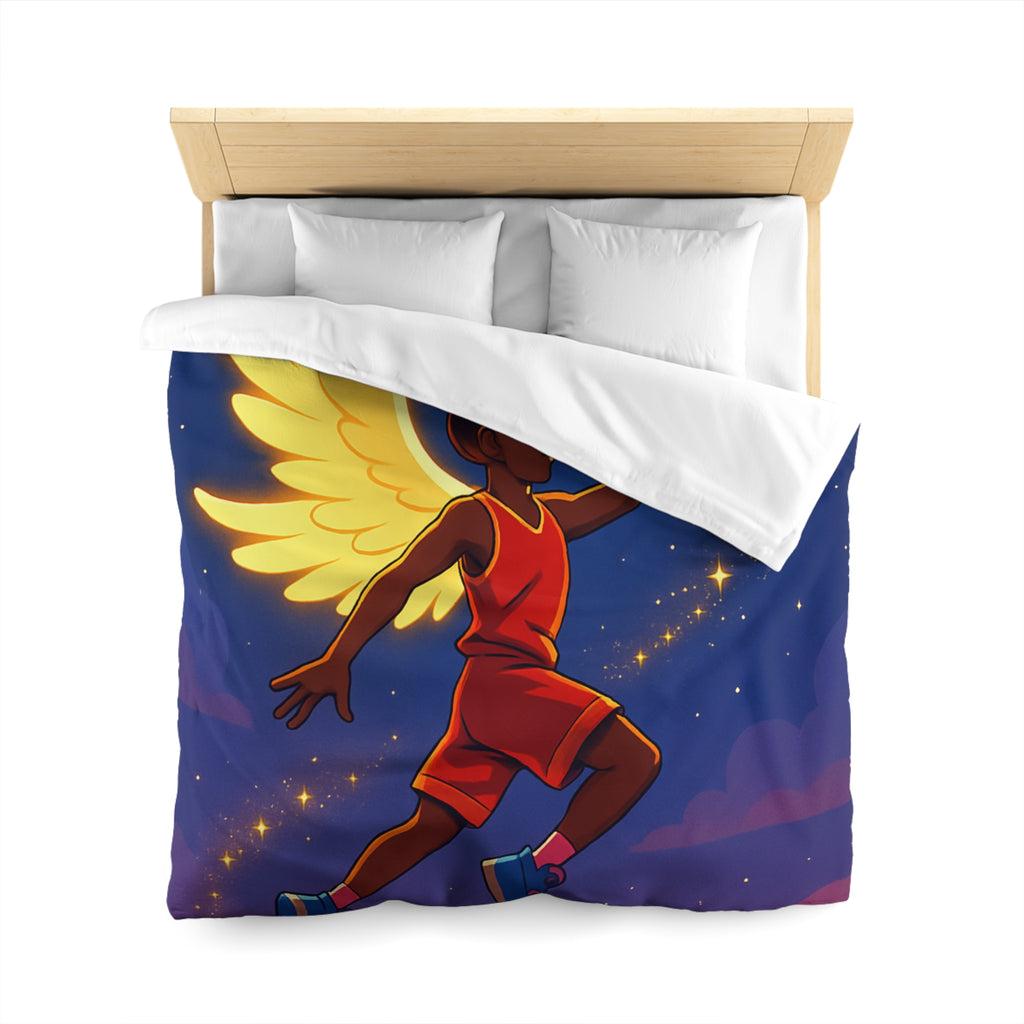 Housse de Couette Unique Baskets d'Ange Volant au Clair de Lune Étoilé