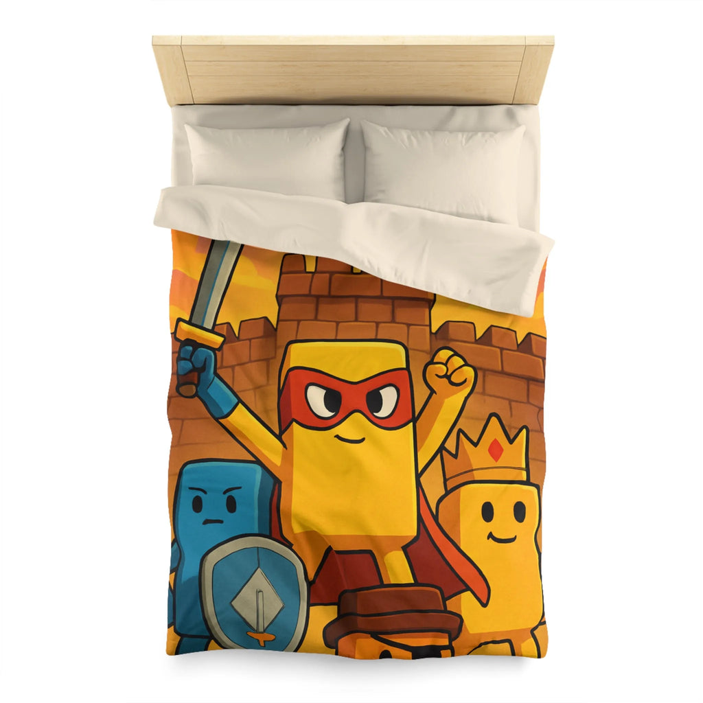 Housse de couette colorée avec personnages géométriques stylisés pour chambre d'enfant