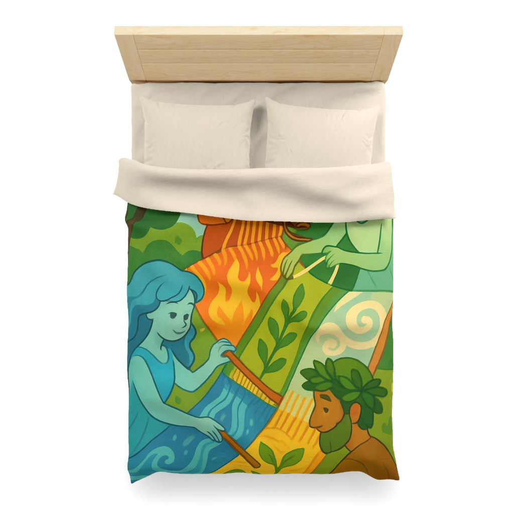 Housse de Couette Microfibre Design Artistique Moderne Décoration Chambre Confort Premium