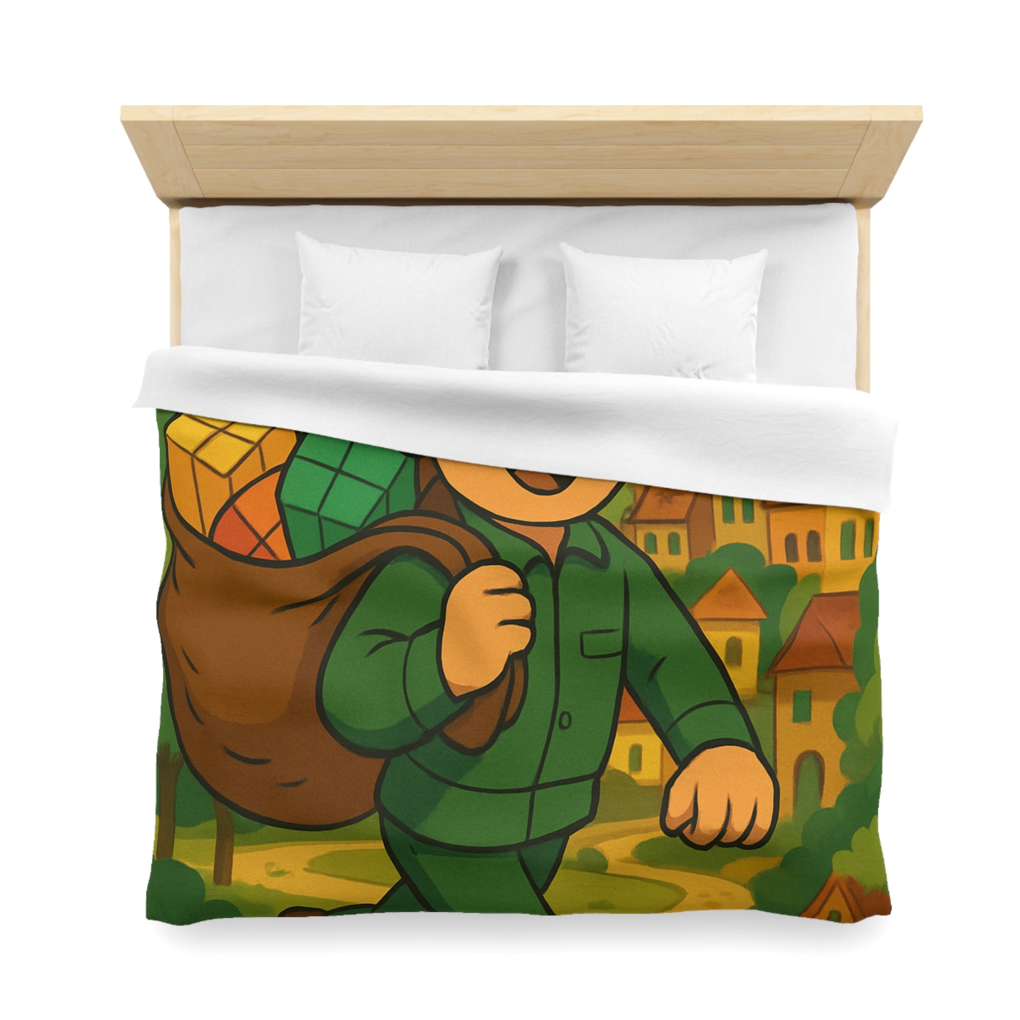 Housse de Couette Microfibre Motif Créatif Original Style Contemporain Chambre Élégante