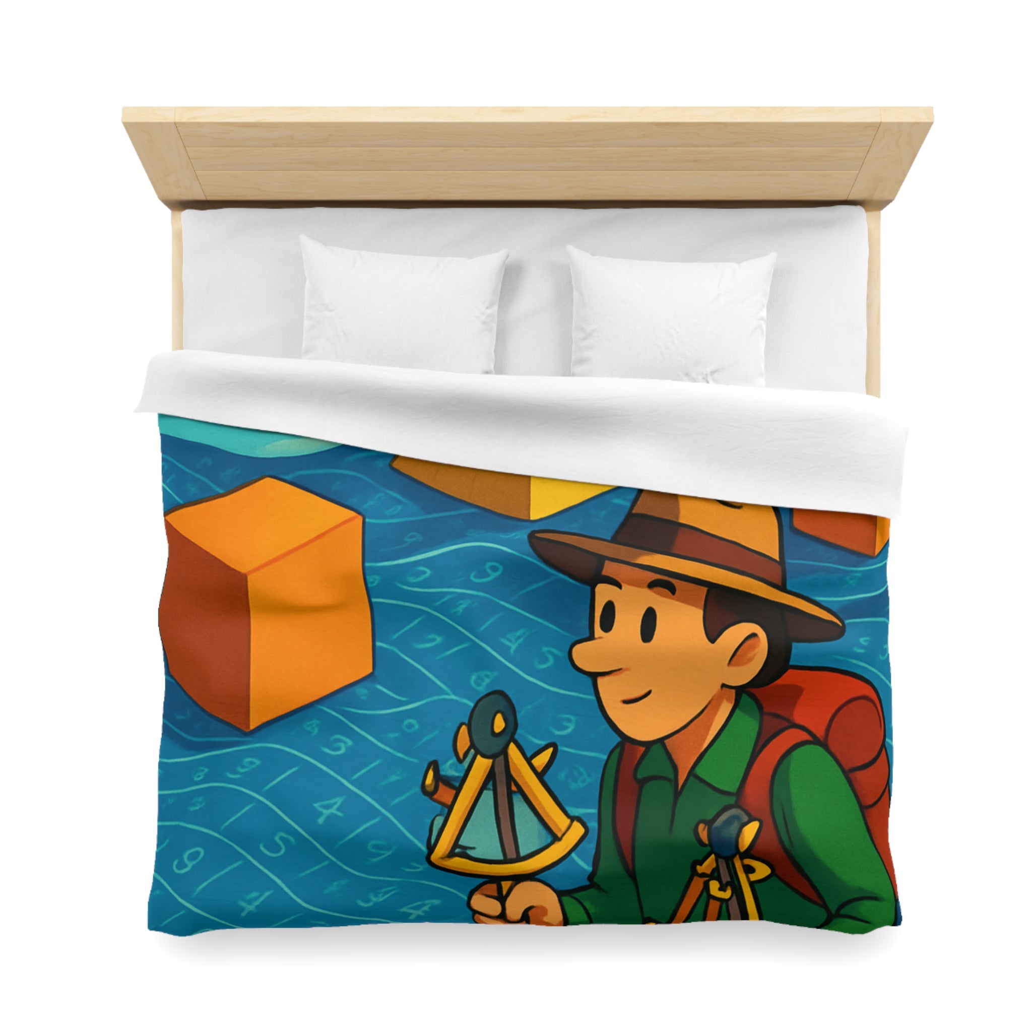 Housse de Couette Microfibre Motif Créatif Original Style Contemporain Chambre Élégante