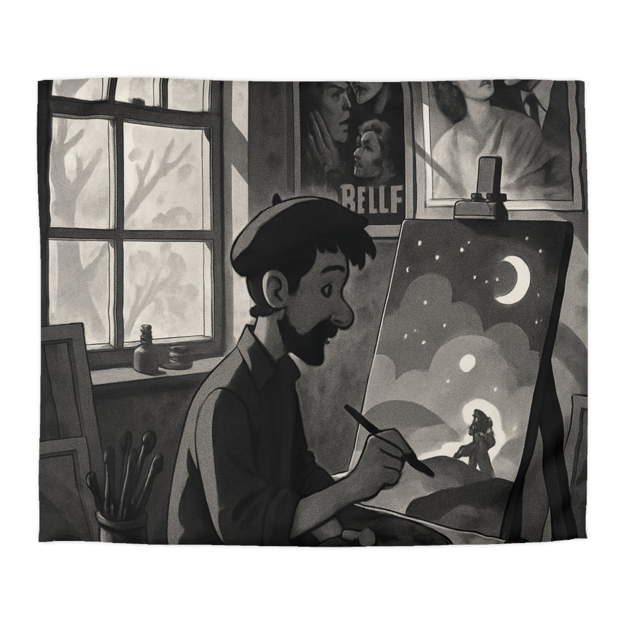 Housse de Couette Microfibre Illustration Unique Design Moderne Décoration Intérieure Raffinée