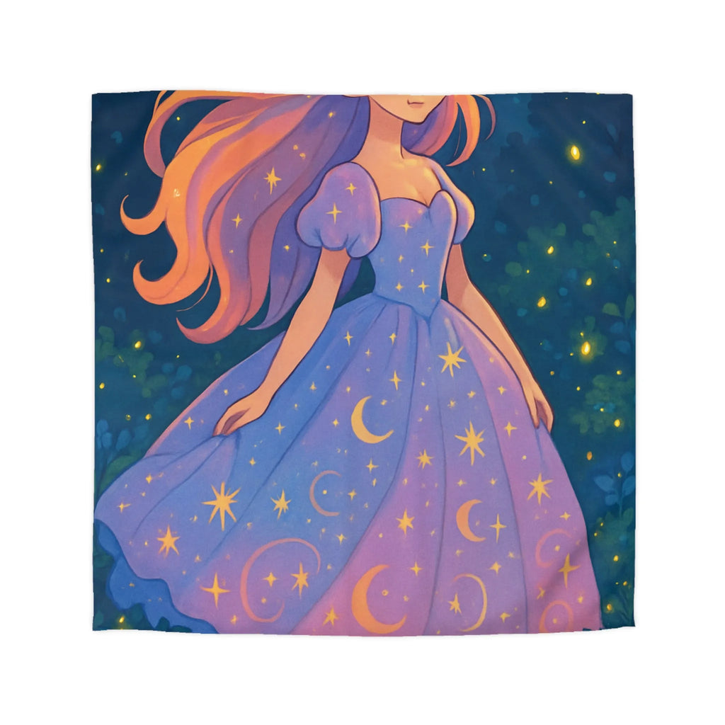 Housse de couette avec motif étoilé de princesse féerique dans la nuit enchantée