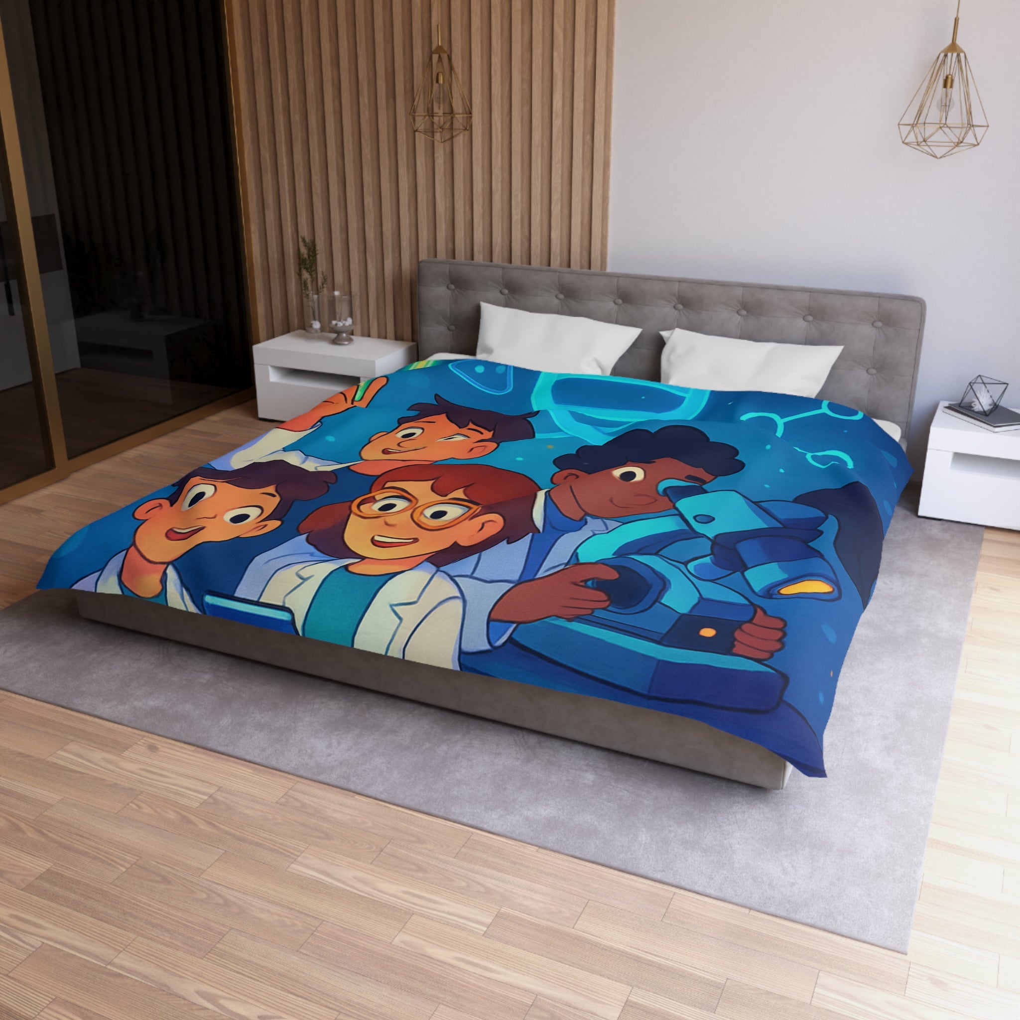 Housse de couette science fun pour enfants avec motifs ADN et chimie amusante