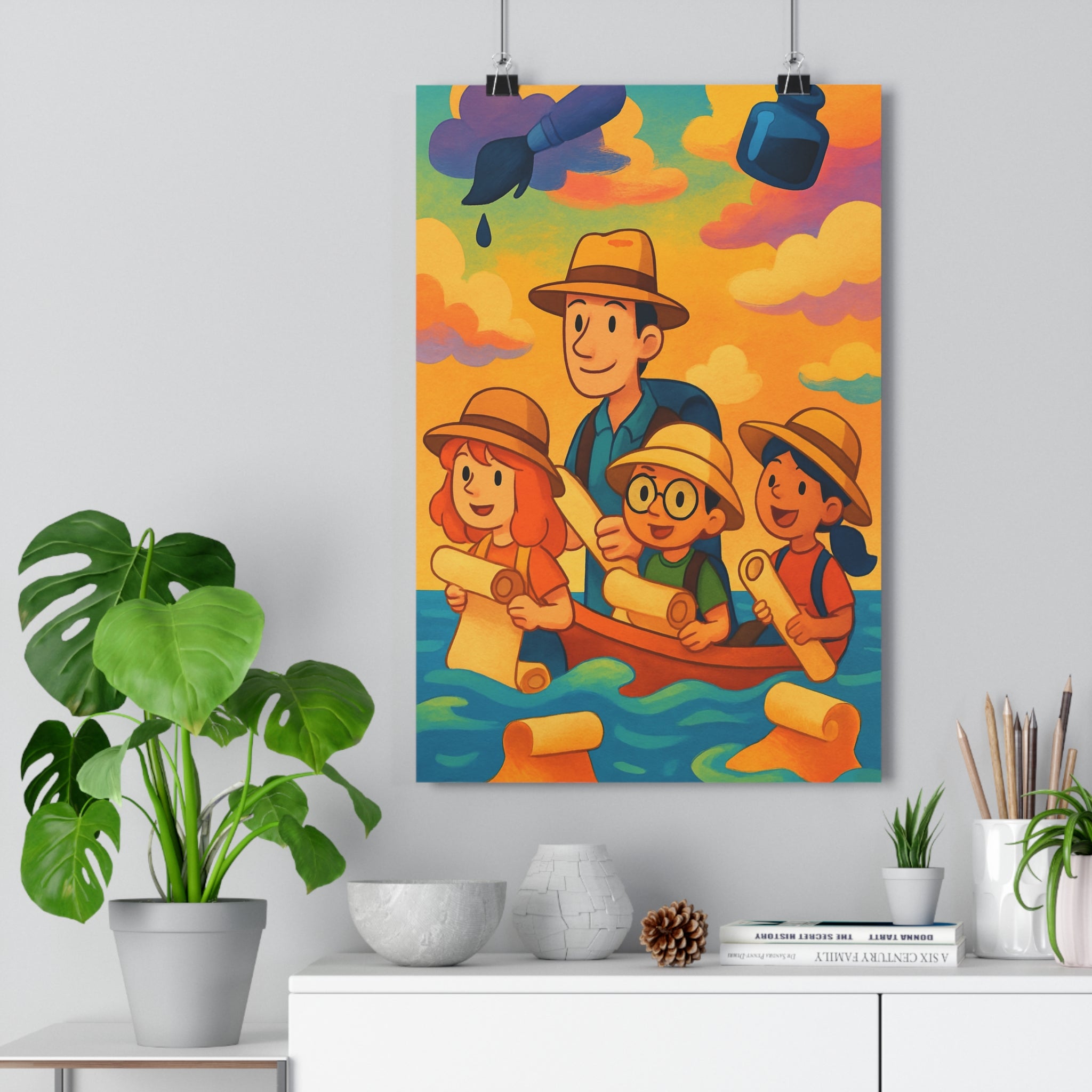 Poster décoratif aventure pastel anime créatif ludique salon chambre bureau art murale unique qualité