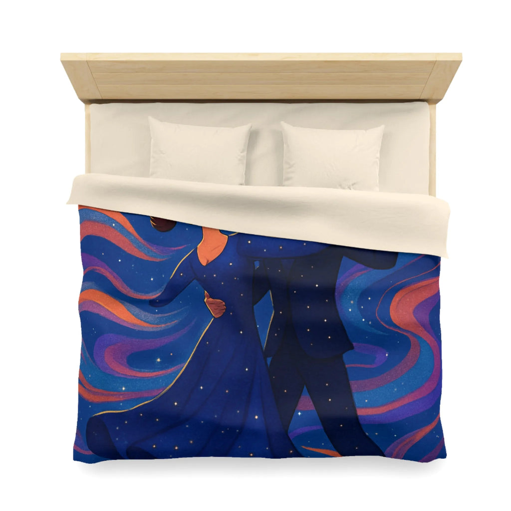 Housse de couette dansante sous la lune avec motif étoilé coloré et romantique