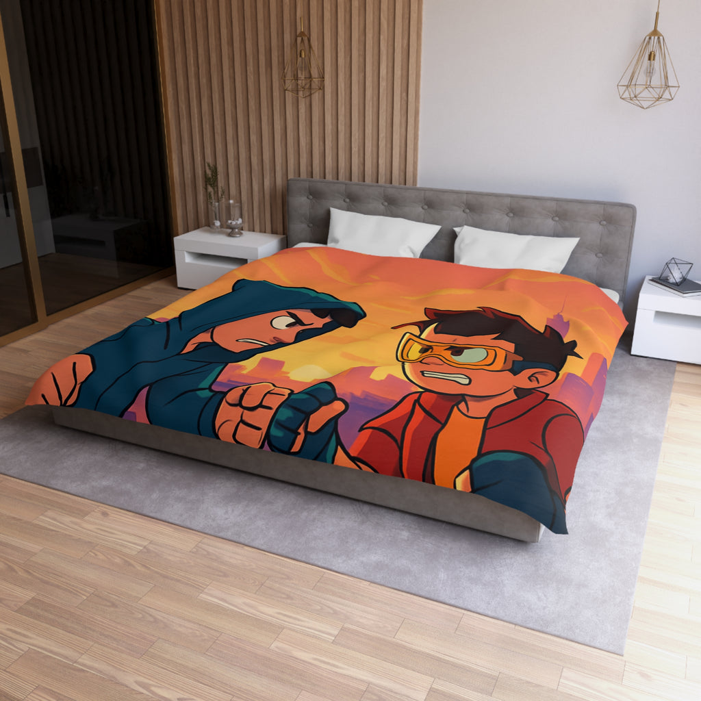 Housse de Couette Microfibre Design Artistique Moderne Décoration Chambre Confort Premium