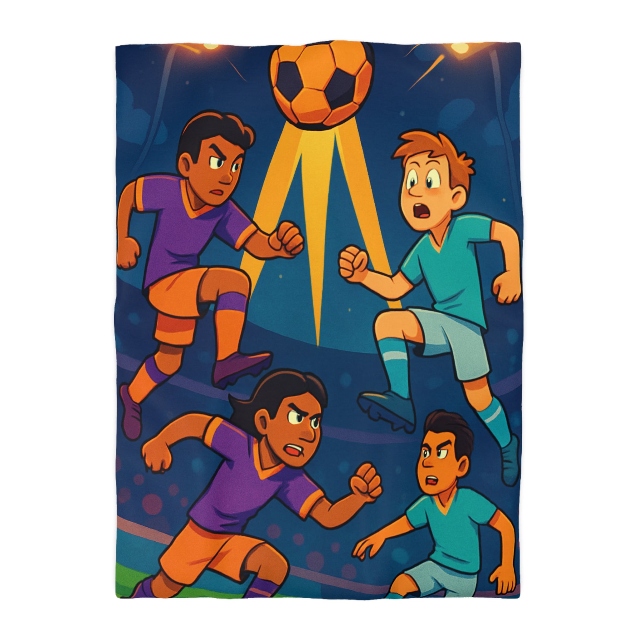Housse de Couette Thème Football Éclatant pour les Fans de Sports Nocturnes