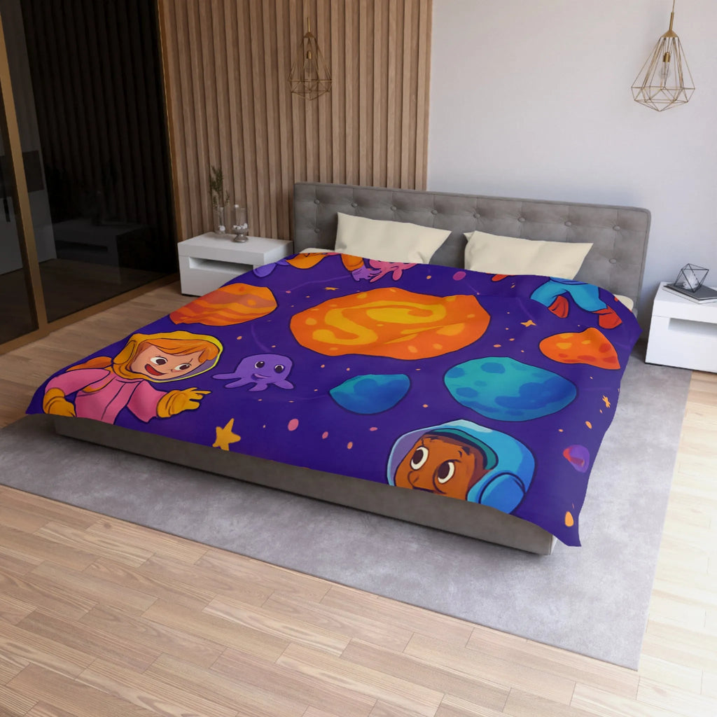 Housse de Couette Microfibre Art Graphique Contemporain Style Décoratif Chambre Tendance