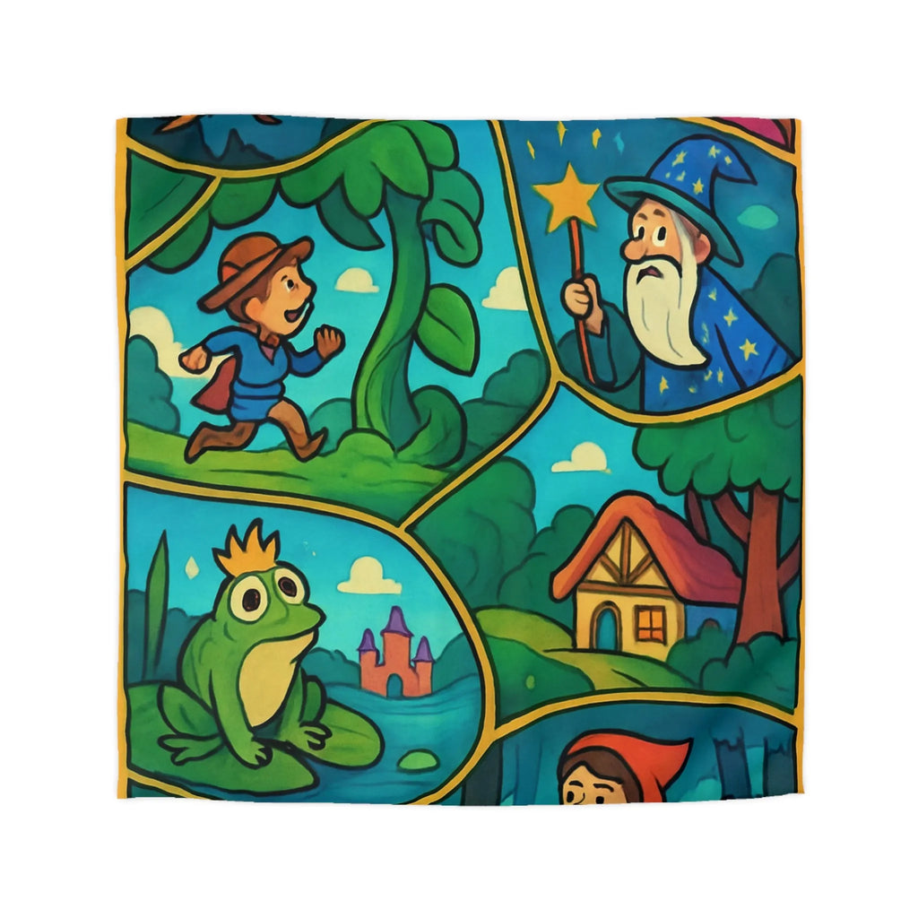 Housse de couette féerique avec illustrations magiques de contes de fées pour enfants rêveurs