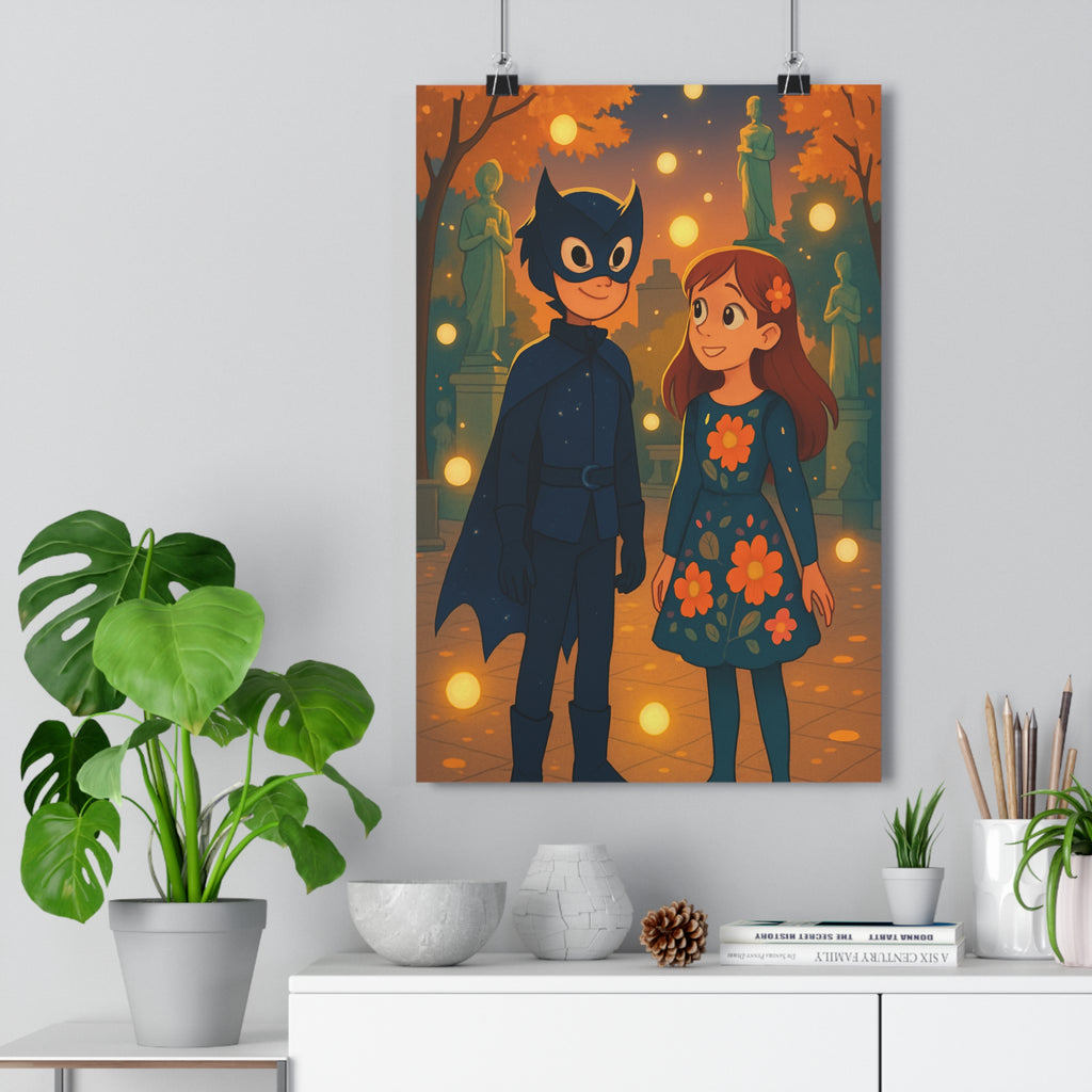 Poster décoratif mystique bleu orange enfant chambre créatif moderne ambiance aventure qualité 30x46 cm