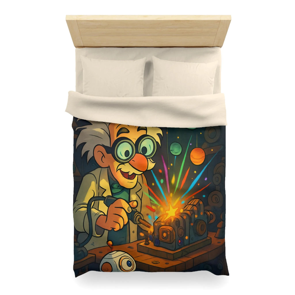Housse de Couette Cosmos Inventeur Fantastique avec Planètes et Robot Mignon