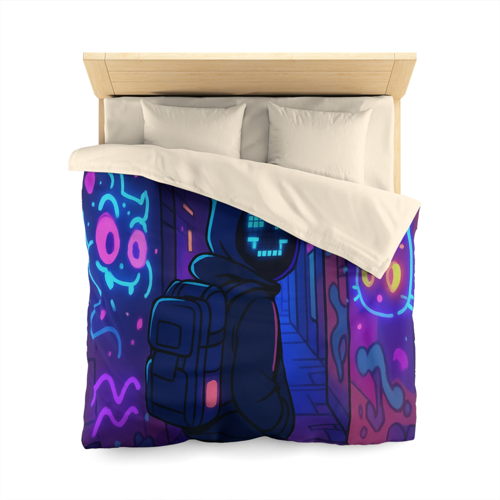 Housse de Couette Microfibre Illustration Unique Design Moderne Décoration Intérieure Raffinée