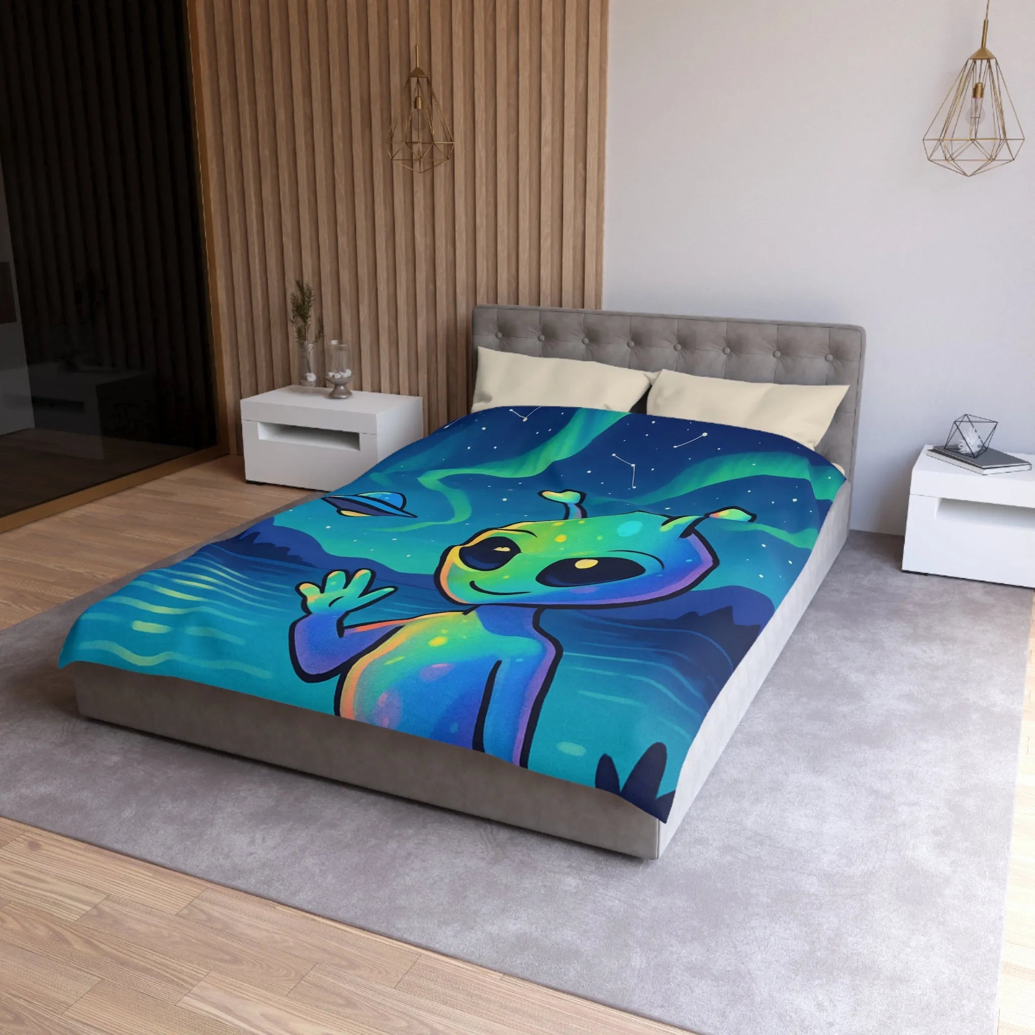 Housse de Couette Microfibre Art Graphique Contemporain Style Décoratif Chambre Tendance