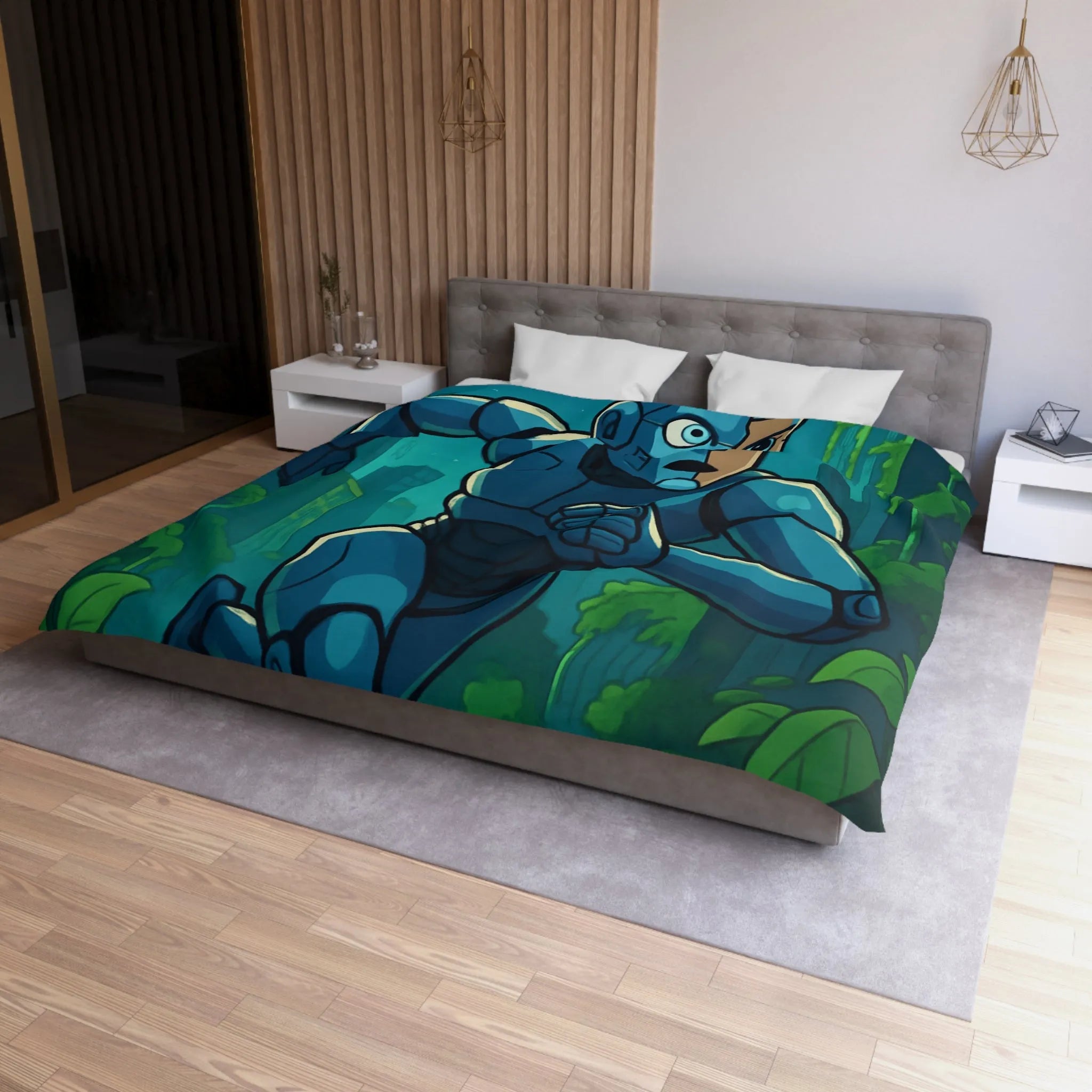 Housse de Couette Microfibre Art Graphique Contemporain Style Décoratif Chambre Tendance