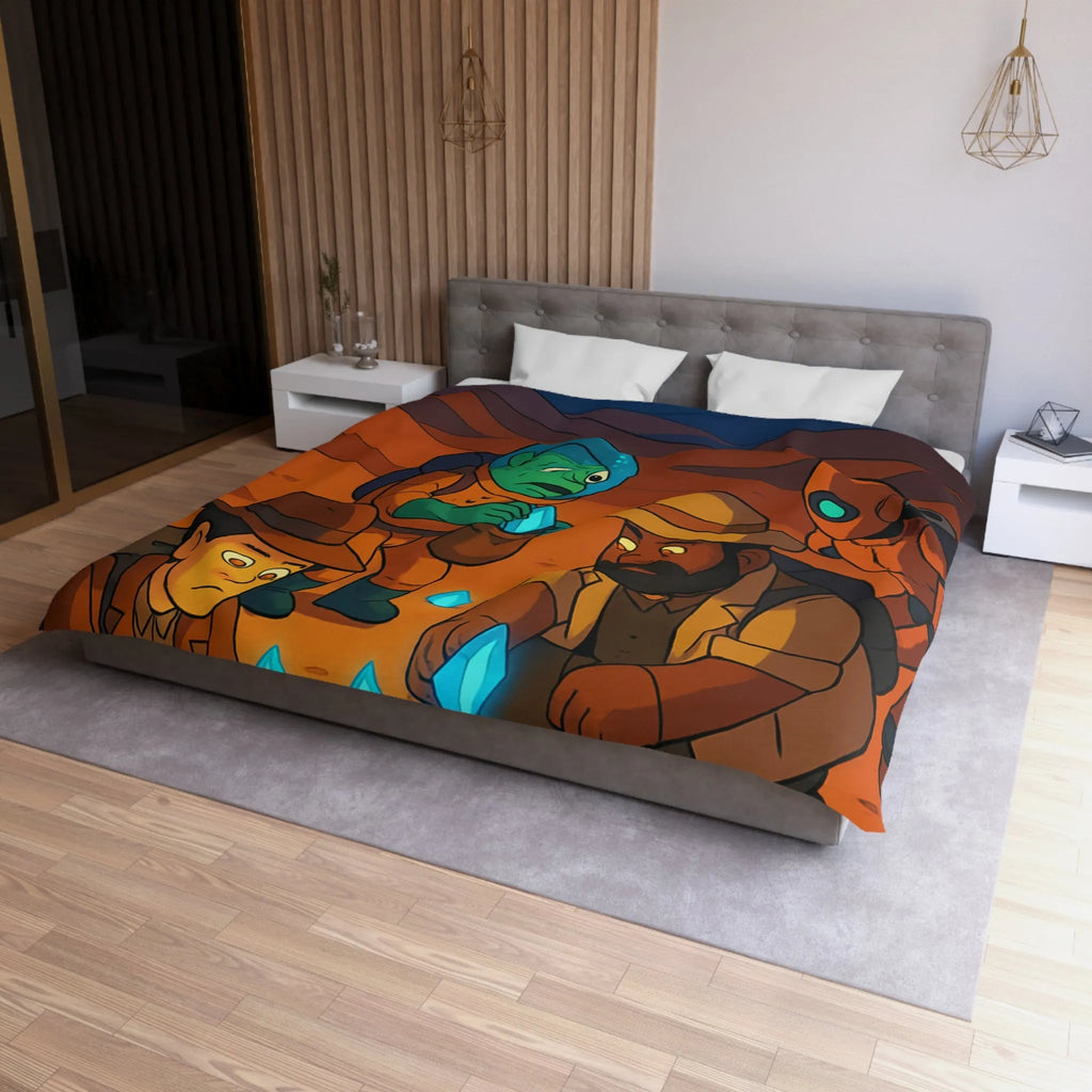 Exploration fascinante de cristaux mystérieux sur une planète désertique avec aventuriers et robot