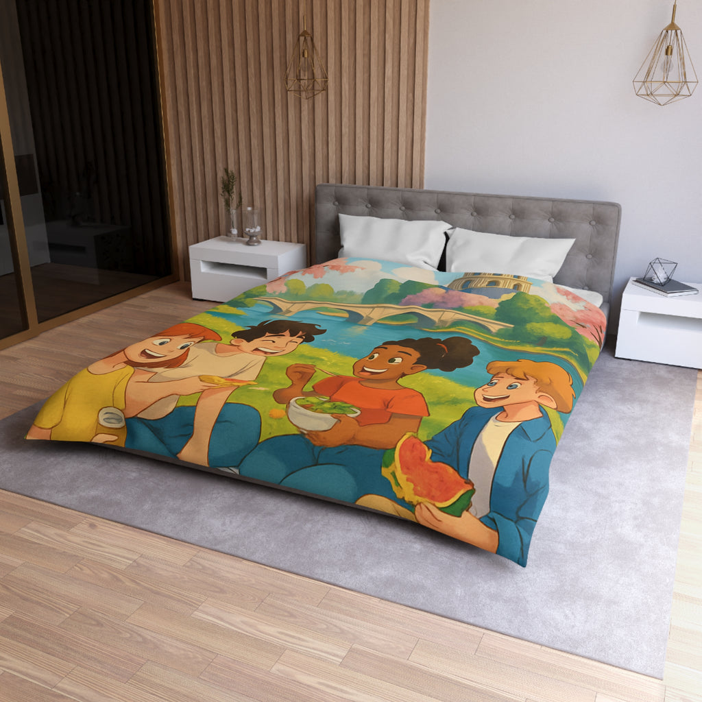 Housse de Couette Microfibre Motif Créatif Original Style Contemporain Chambre Élégante