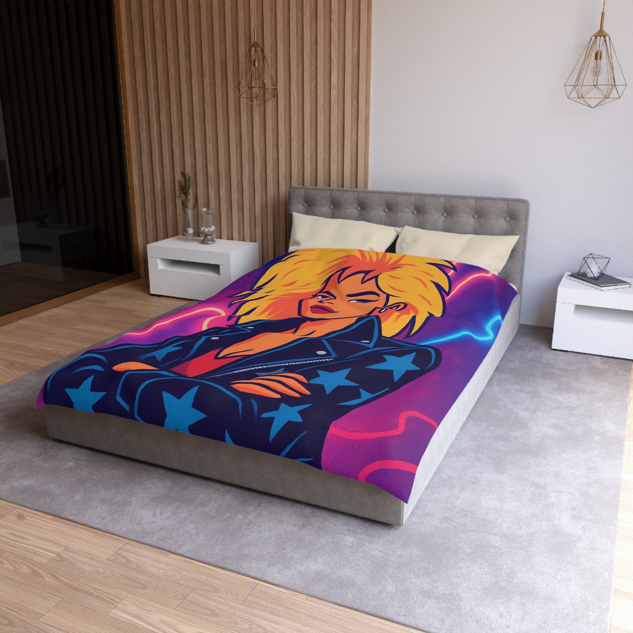 Housse de Couette Microfibre Design Artistique Moderne Décoration Chambre Confort Premium