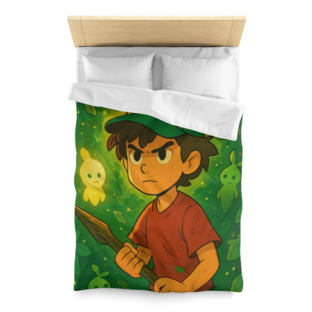 Housse de Couette Forêt Enchantée Enfant avec Créatures Lumineuses et Thème Aventure