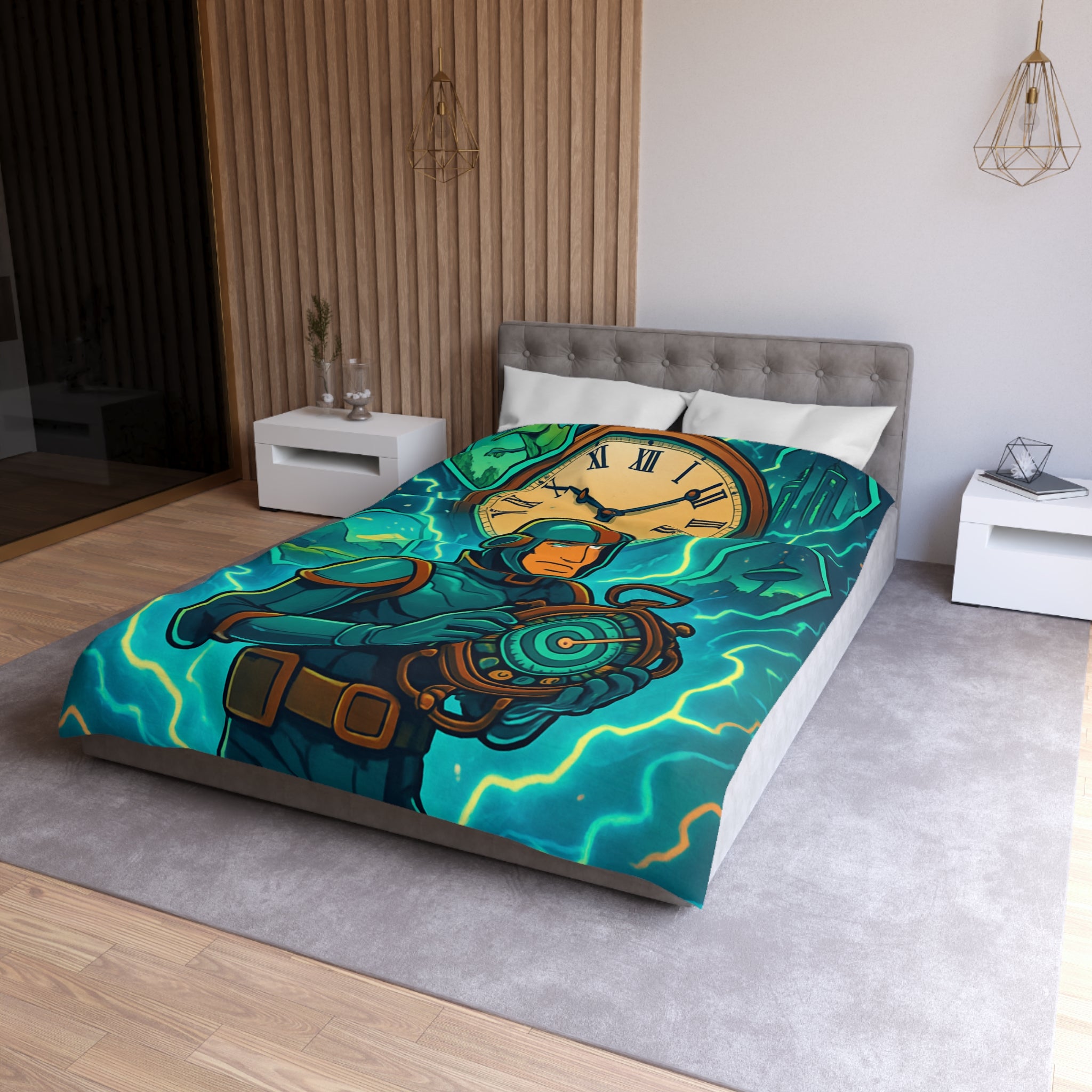 Housse de Couette Microfibre Illustration Unique Design Moderne Décoration Intérieure Raffinée