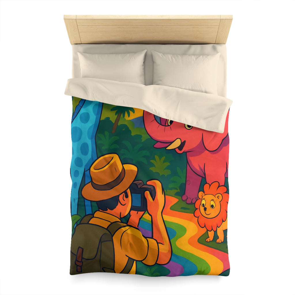 Housse de Couette Microfibre Illustration Unique Design Moderne Décoration Intérieure Raffinée