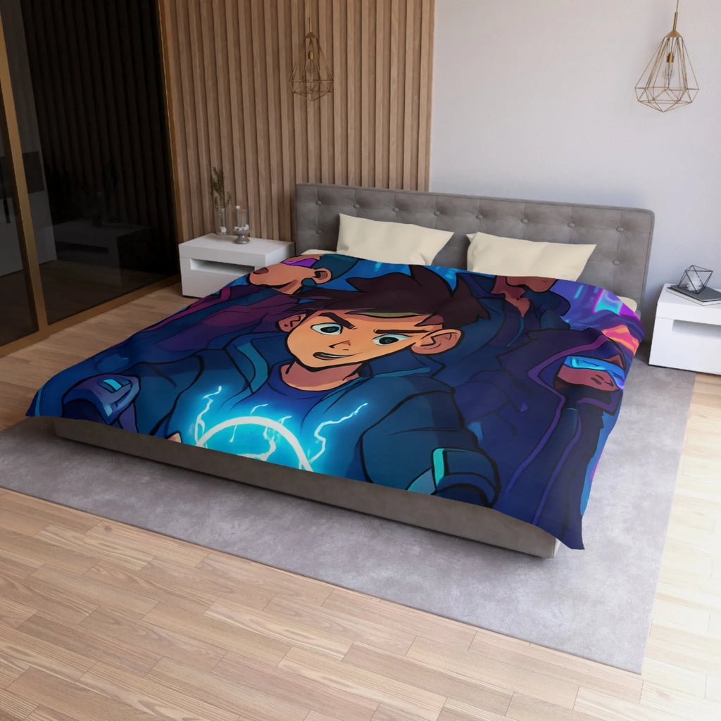 Housse de Couette Microfibre Art Graphique Contemporain Style Décoratif Chambre Tendance