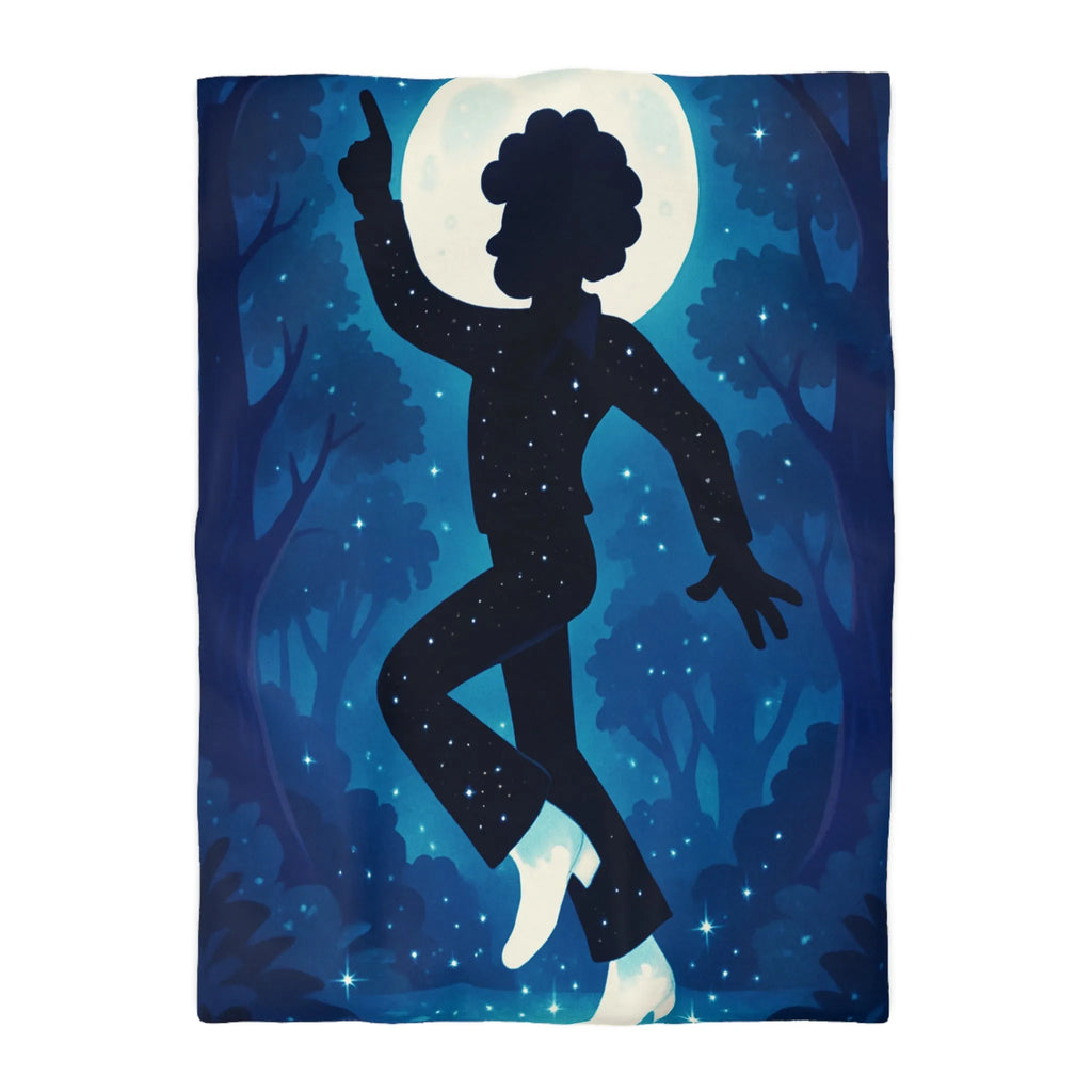 Housse de couette ambiance nocturne silhouette dansante avec pleine lune et étoiles