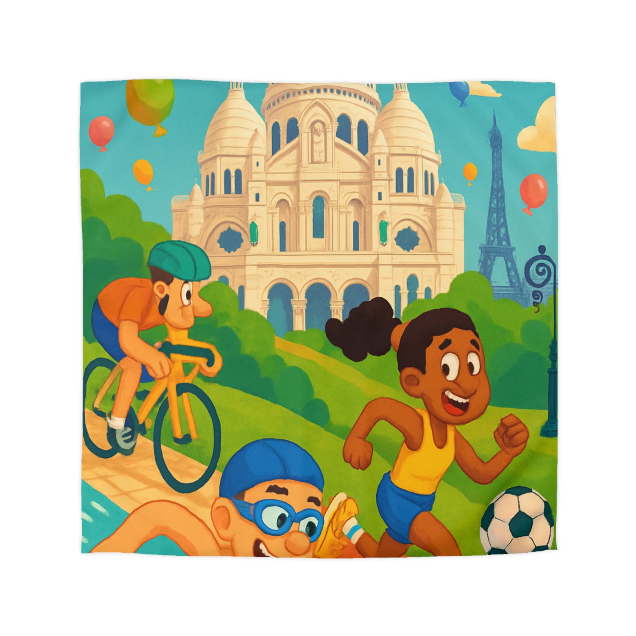 Housse de Couette Microfibre Illustration Unique Design Moderne Décoration Intérieure Raffinée