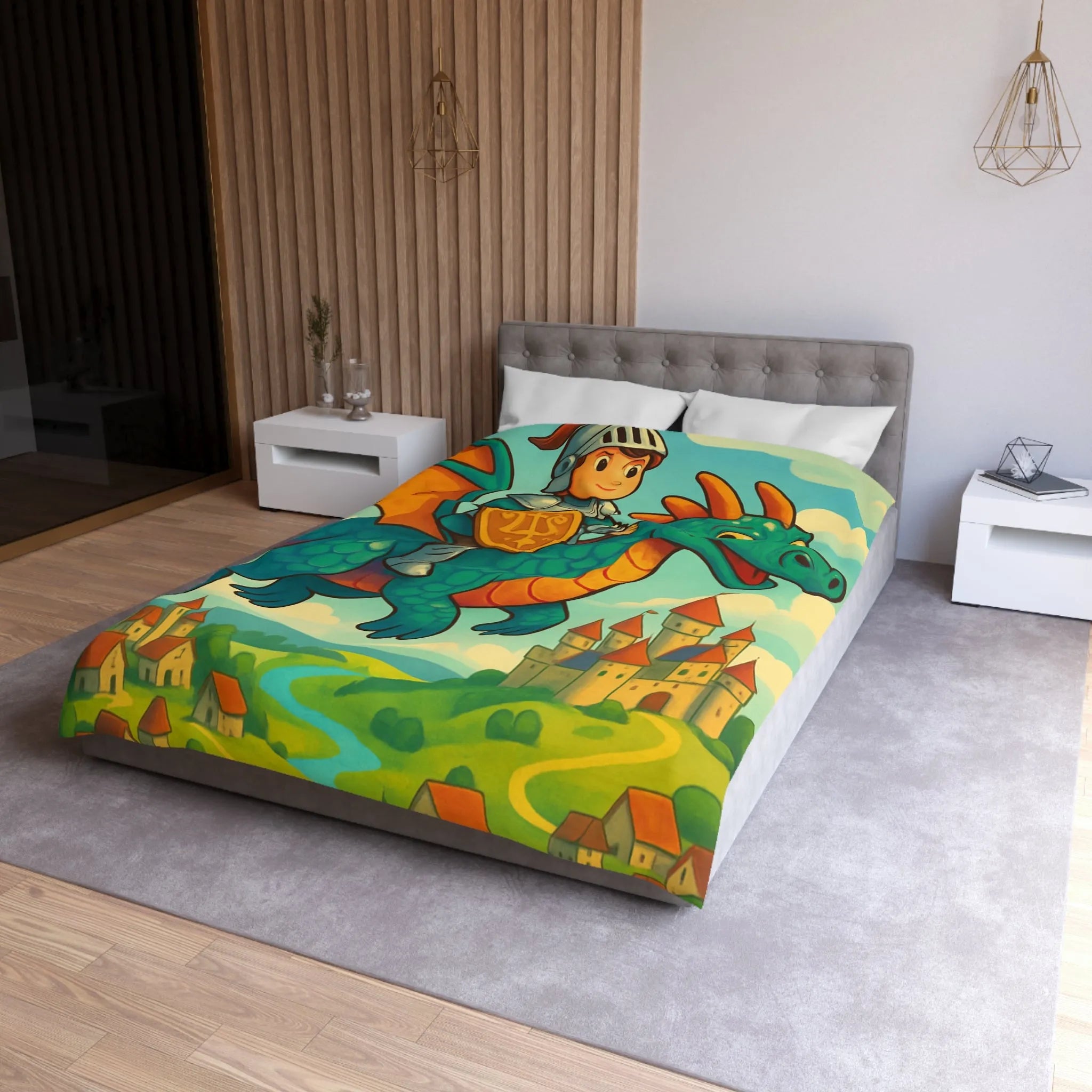 Housse de Couette Microfibre Art Graphique Contemporain Style Décoratif Chambre Tendance