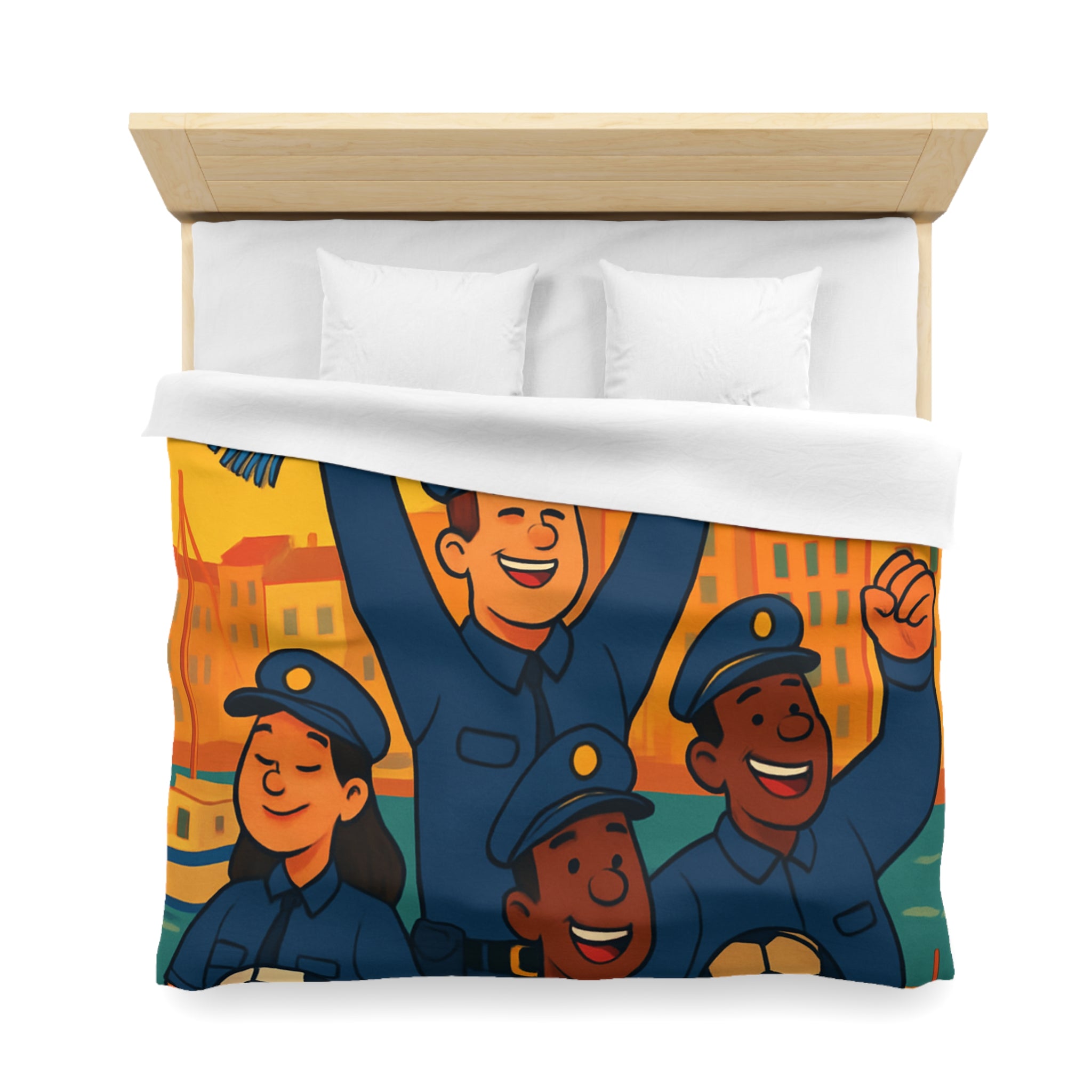 Housse de Couette Microfibre Illustration Unique Design Moderne Décoration Intérieure Raffinée