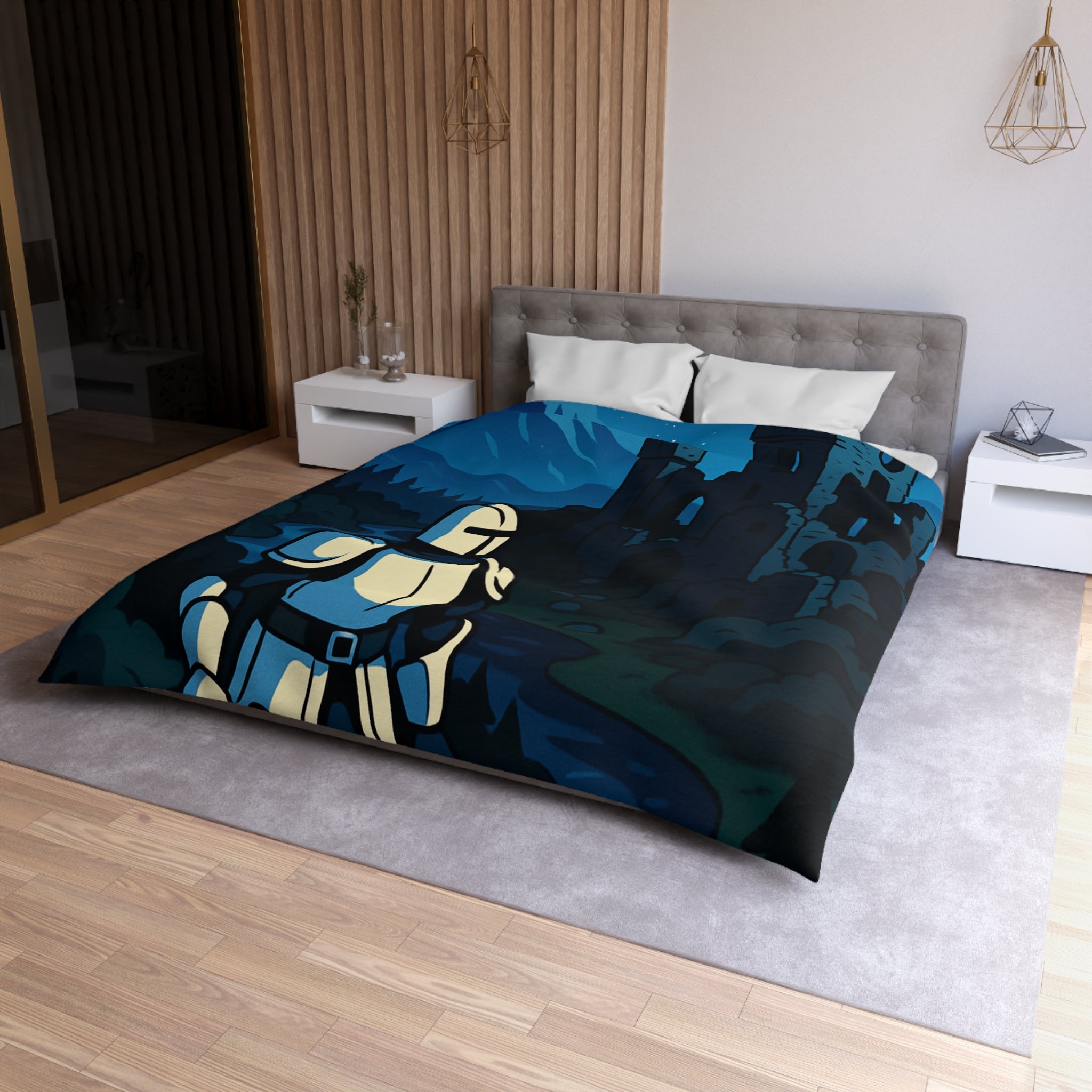 Housse de Couette Microfibre Illustration Unique Design Moderne Décoration Intérieure Raffinée