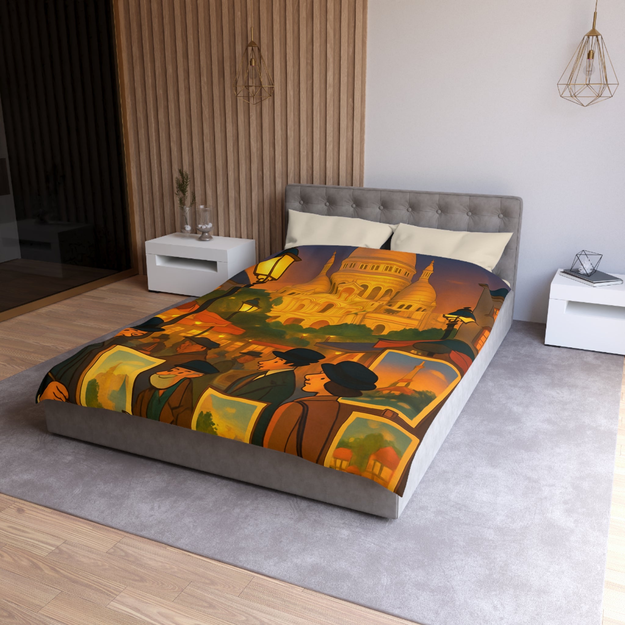 Housse de Couette Microfibre Illustration Unique Design Moderne Décoration Intérieure Raffinée