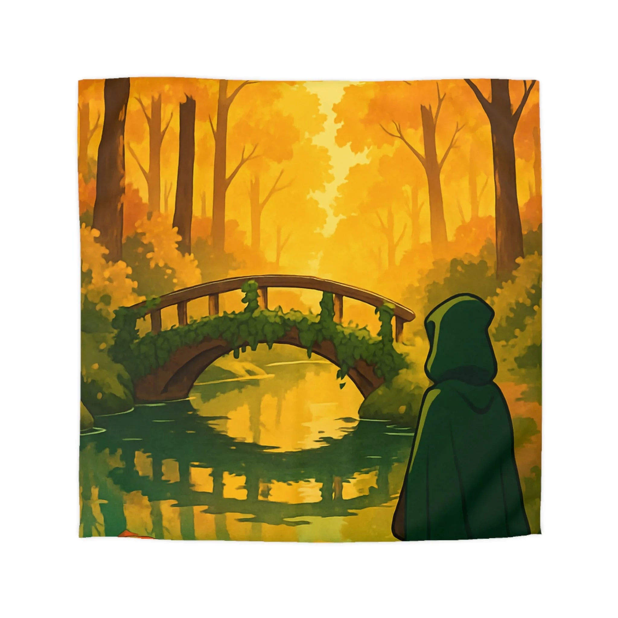 Évasion dans une Forêt Féérique avec Pont en Bois et Poissons Koi