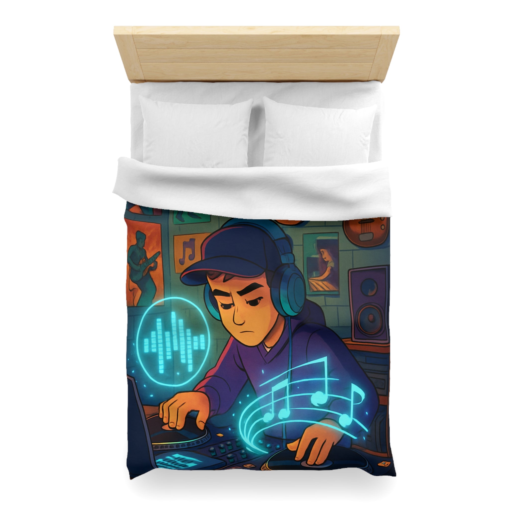 Housse de Couette Microfibre Illustration Unique Design Moderne Décoration Intérieure Raffinée