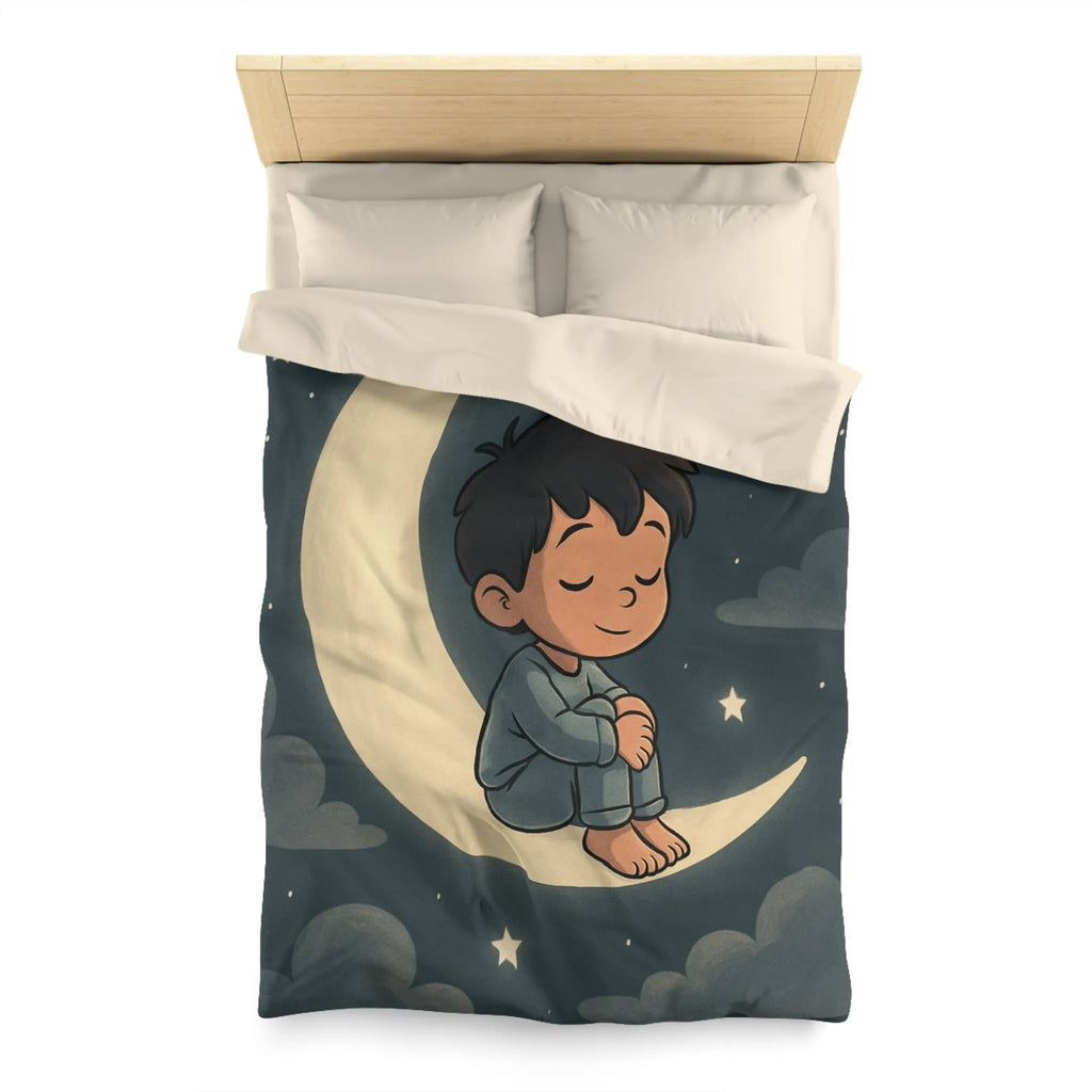 Enchantez les rêves de votre enfant avec cette housse de couette lune étoilée