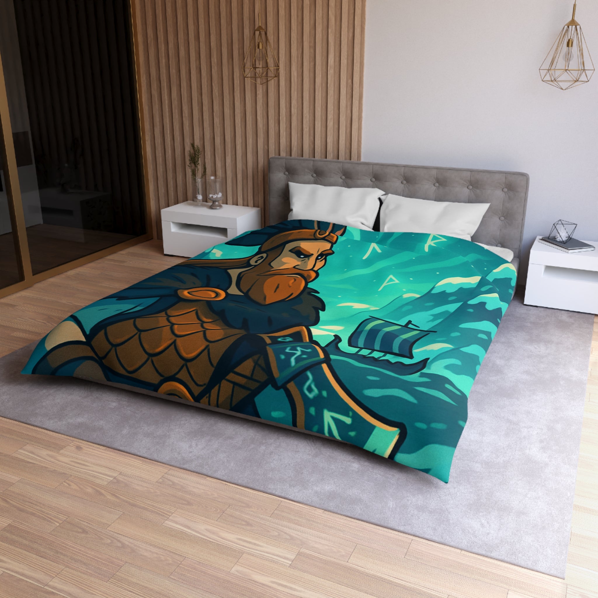 Housse de Couette Microfibre Illustration Unique Design Moderne Décoration Intérieure Raffinée