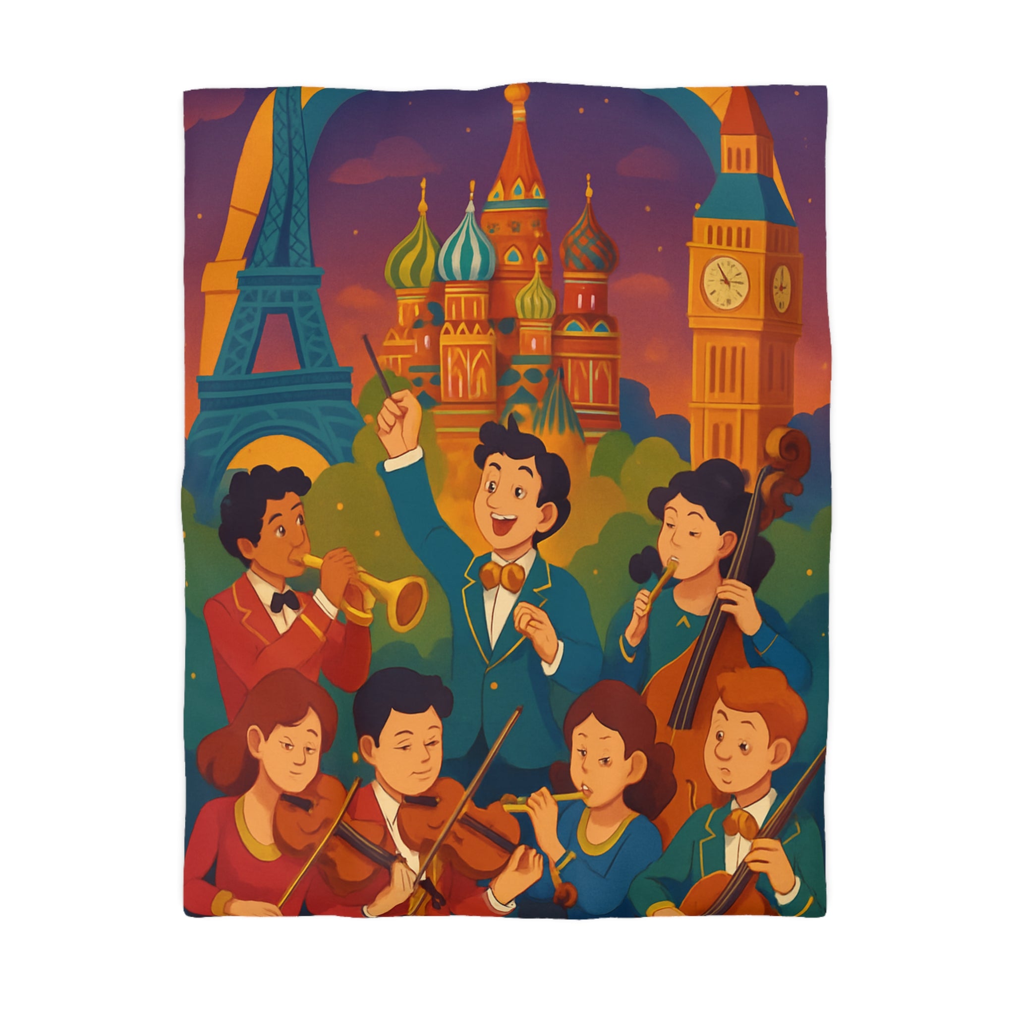 Housse de Couette Microfibre Motif Créatif Original Style Contemporain Chambre Élégante