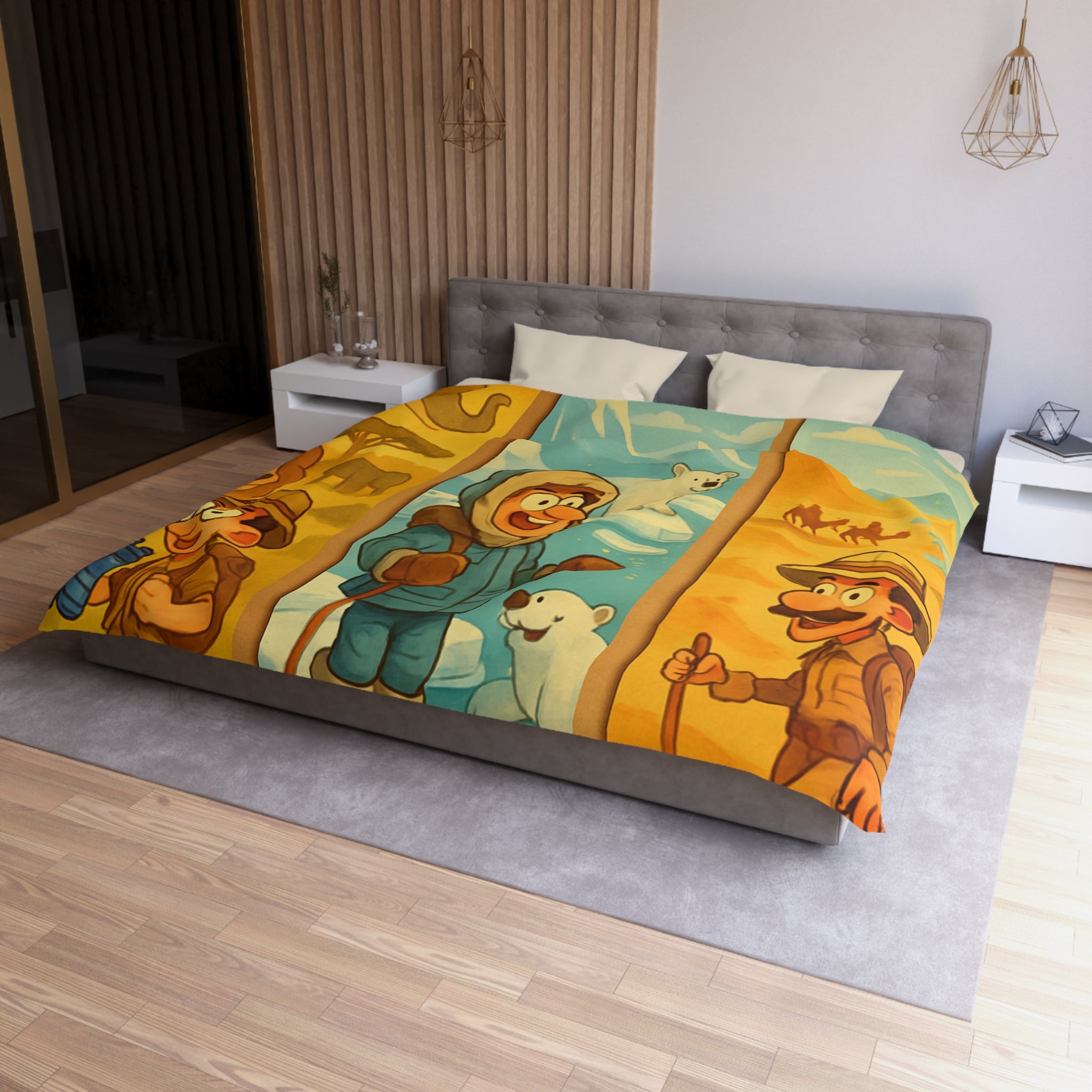 Housse de Couette Microfibre Création Artistique Moderne Design Exclusif Décoration Chambre