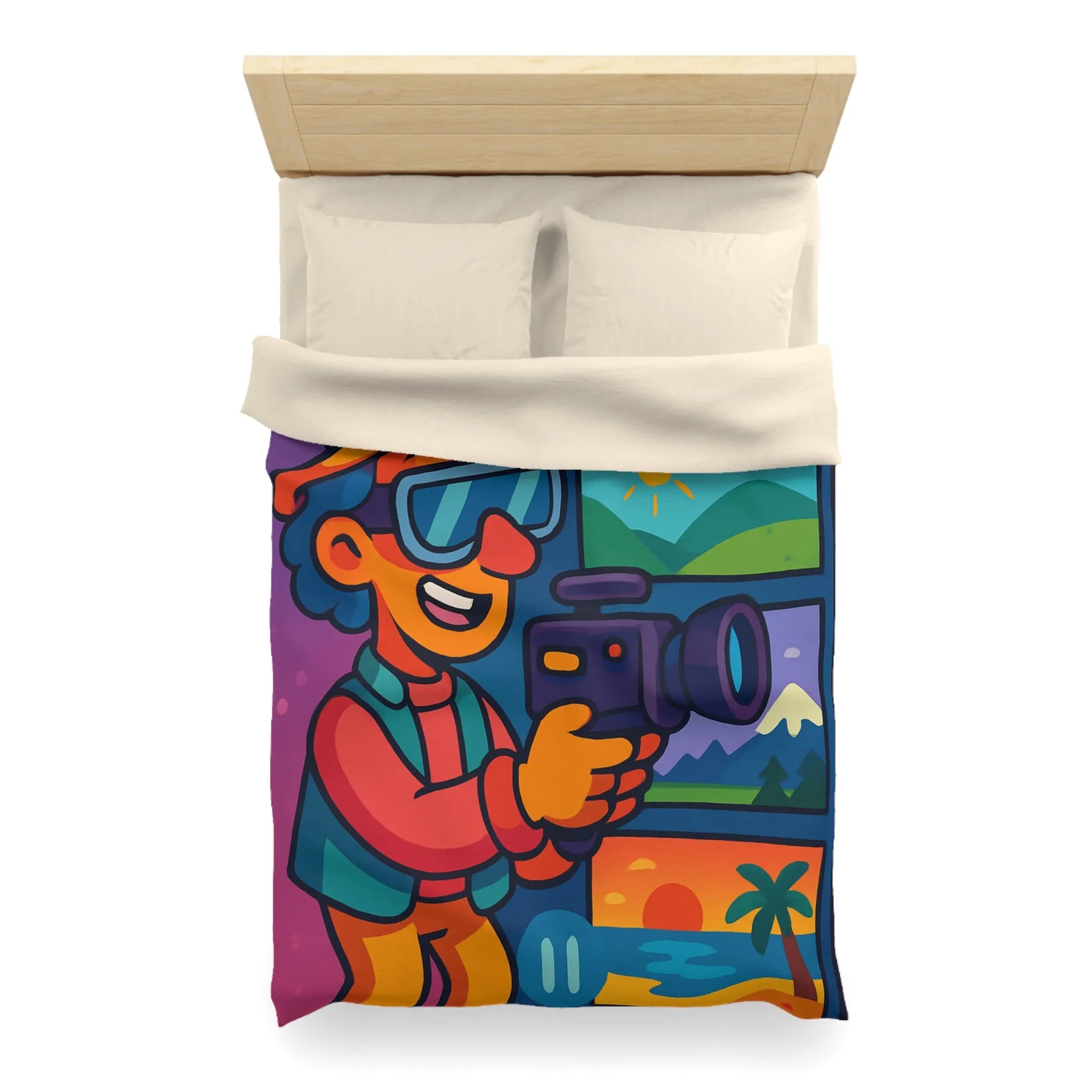 Housse de Couette Microfibre Art Graphique Contemporain Style Décoratif Chambre Tendance