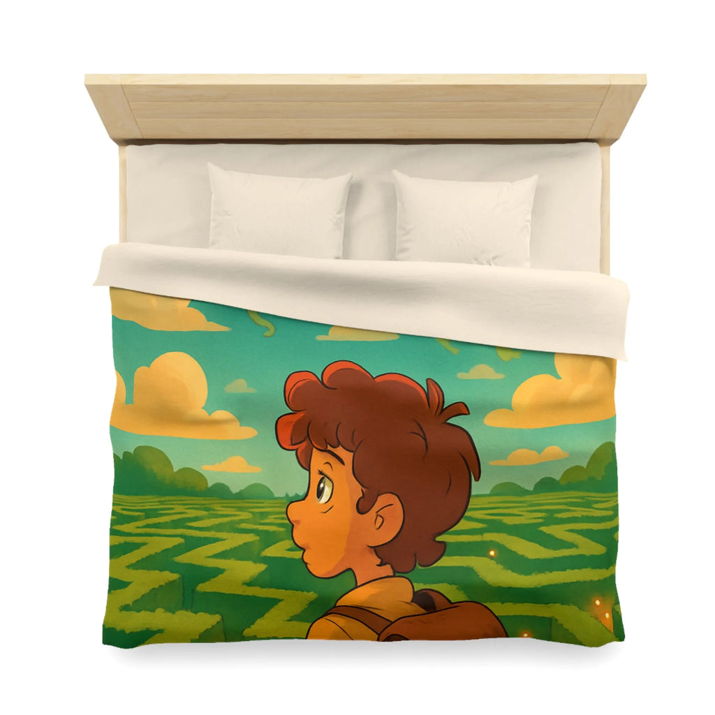 Housse de couette magique avec labyrinthe et créatures fantastiques pour enfants rêveurs