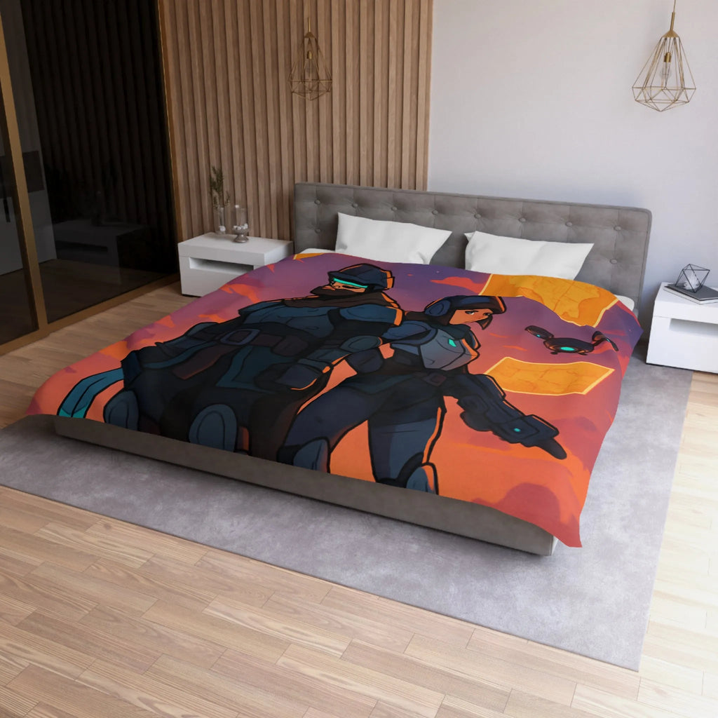 Explorez des mondes futuristes avec cette housse de couette au design captivant