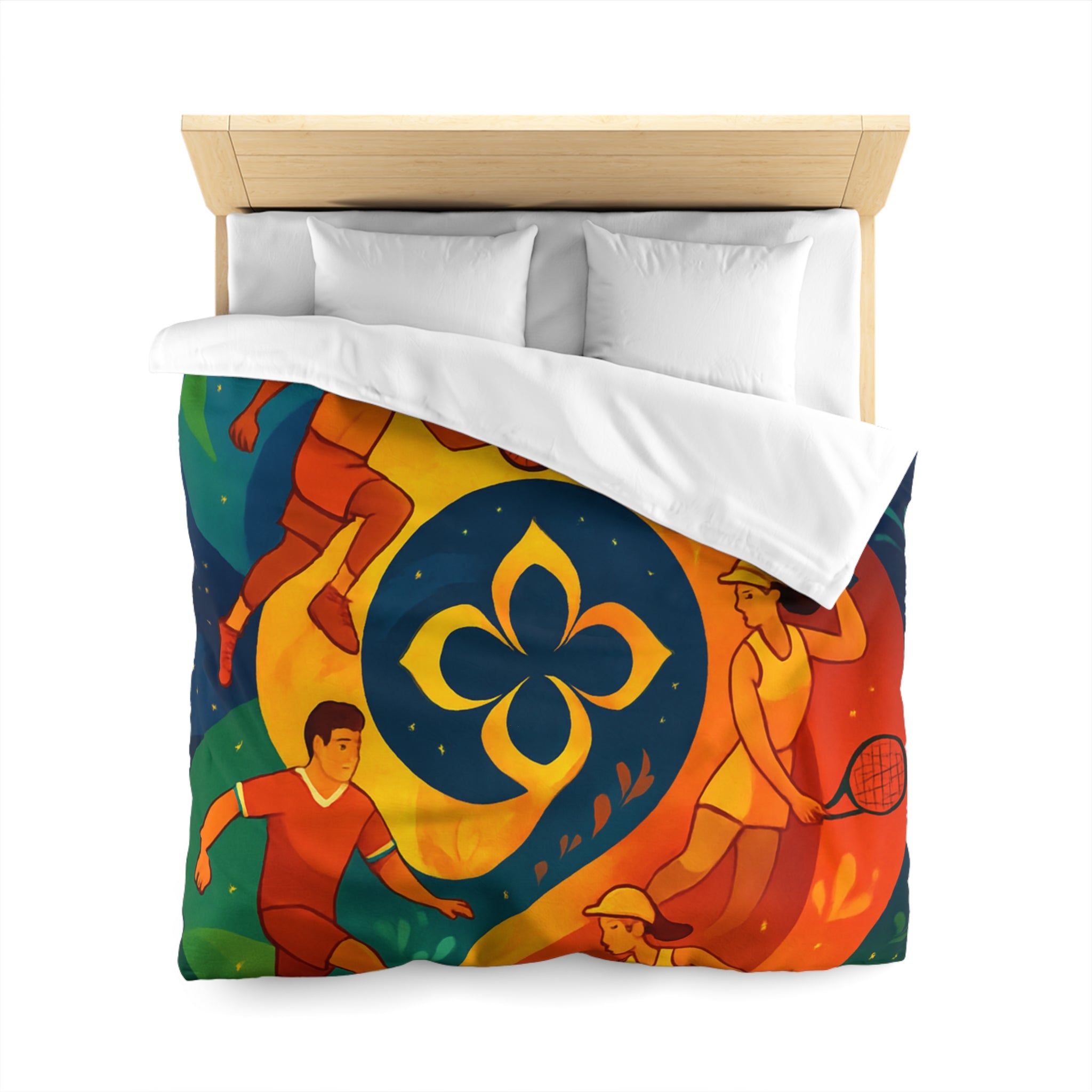 Housse de Couette Microfibre Illustration Unique Design Moderne Décoration Intérieure Raffinée