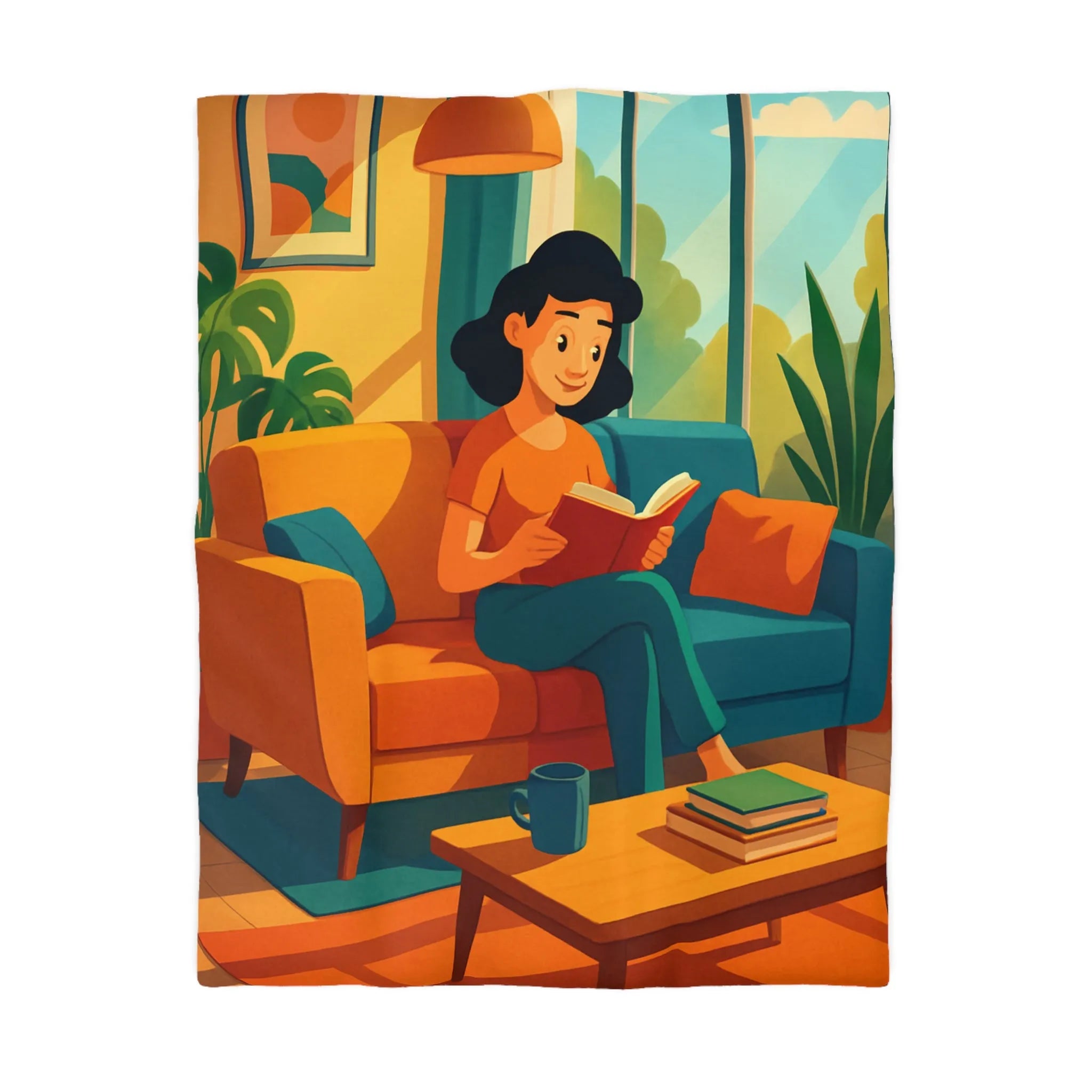 Housse de couette colorée pour ambiance chaleureuse inspirée de l'art moderne et rétro